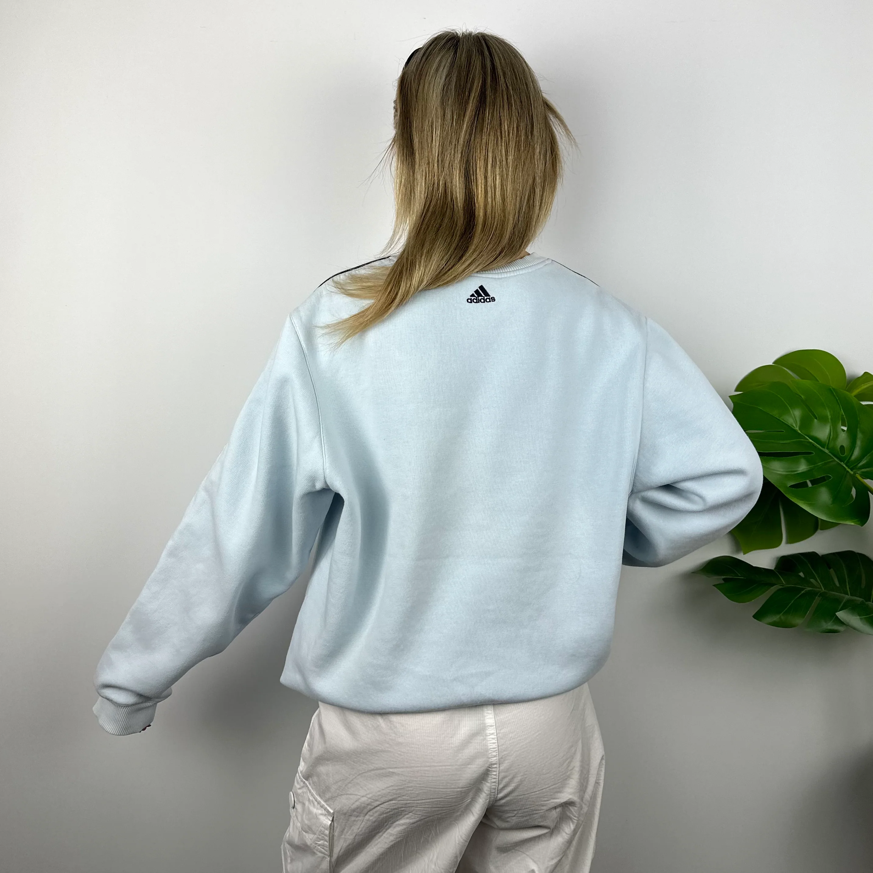 Adidas Baby Blue Embroidered Spell Out Sweatshirt (L) - Image 8