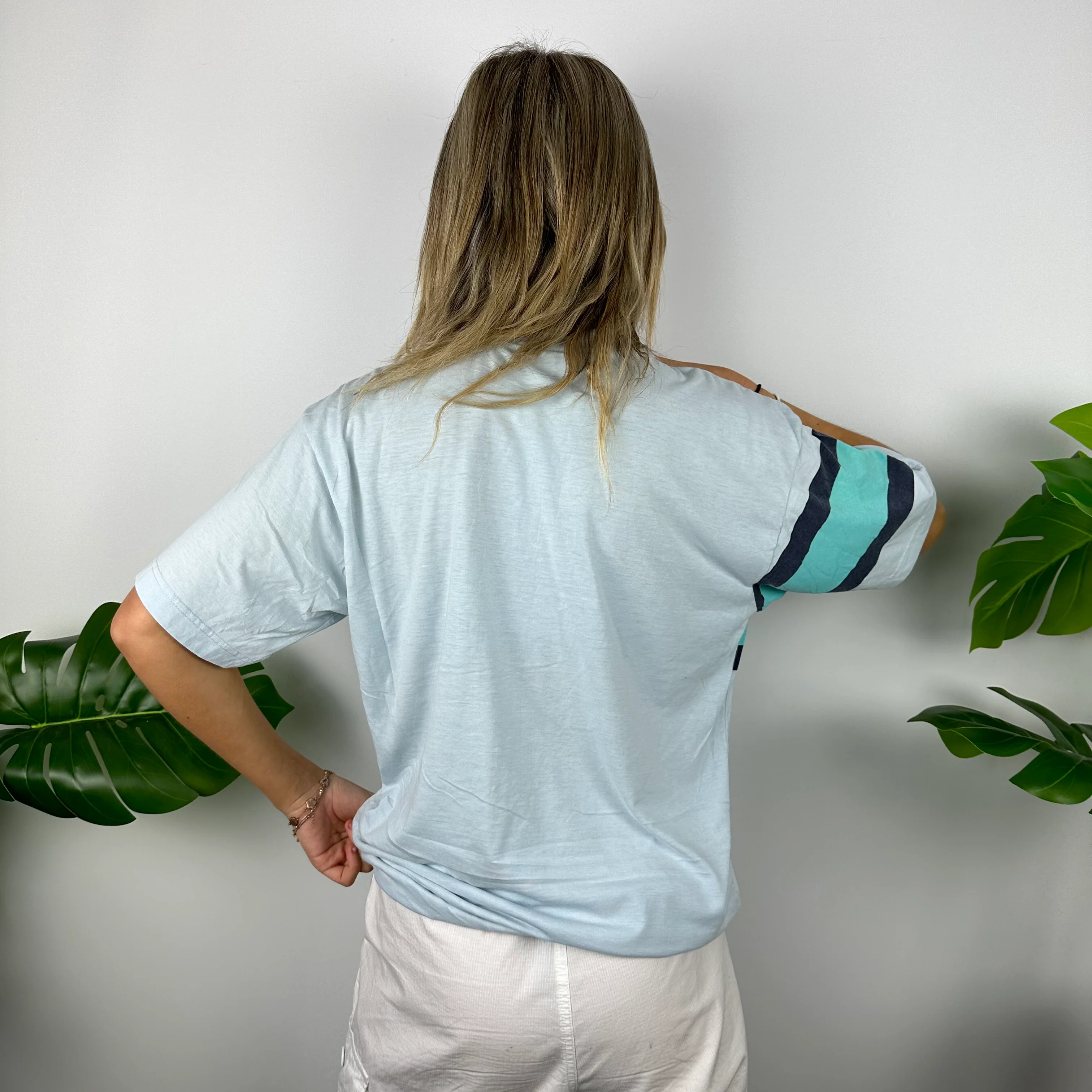 Adidas Baby Blue Spell Out T Shirt (L) - Image 4