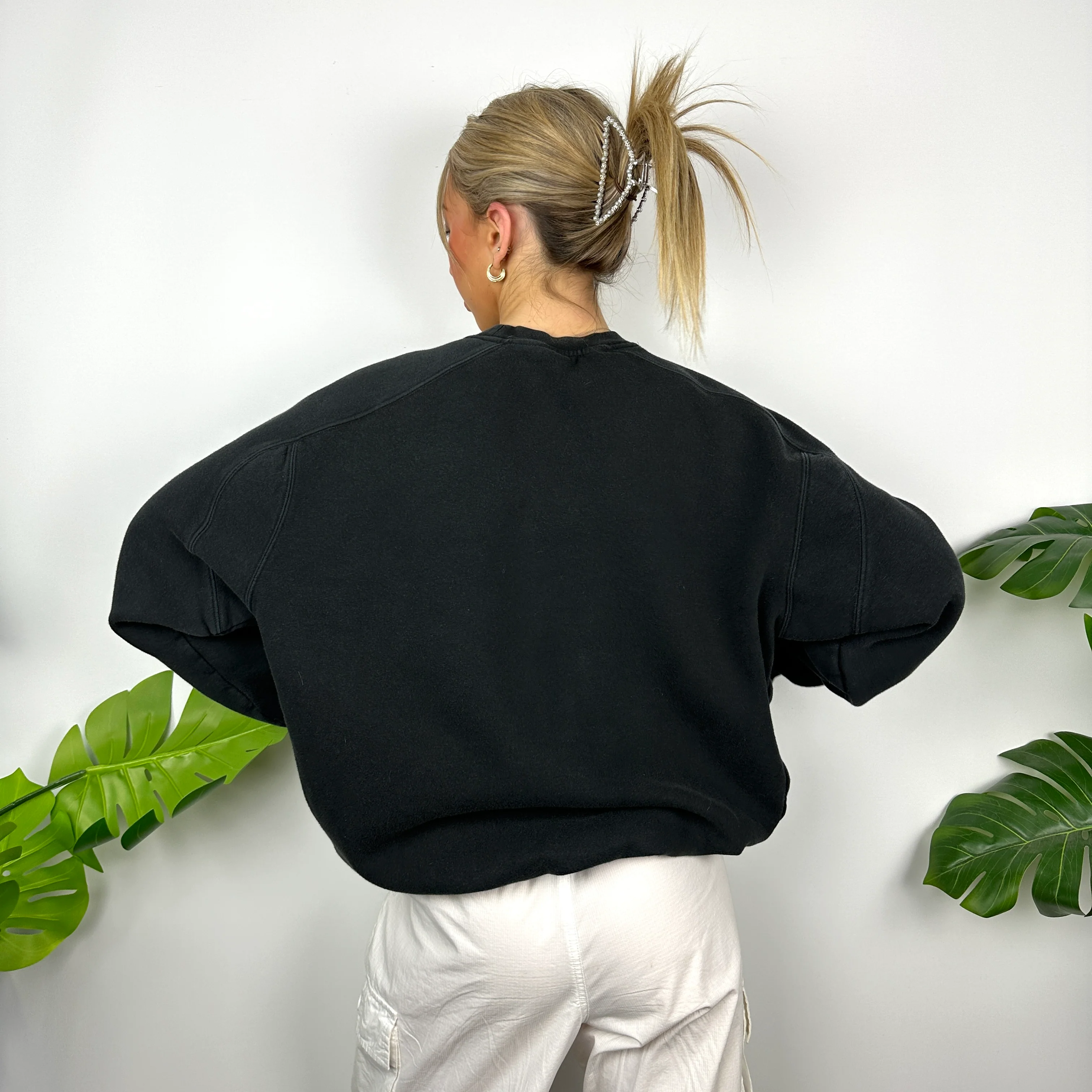 Adidas Black Embroidered Spell Out Sweatshirt (L) - Image 6