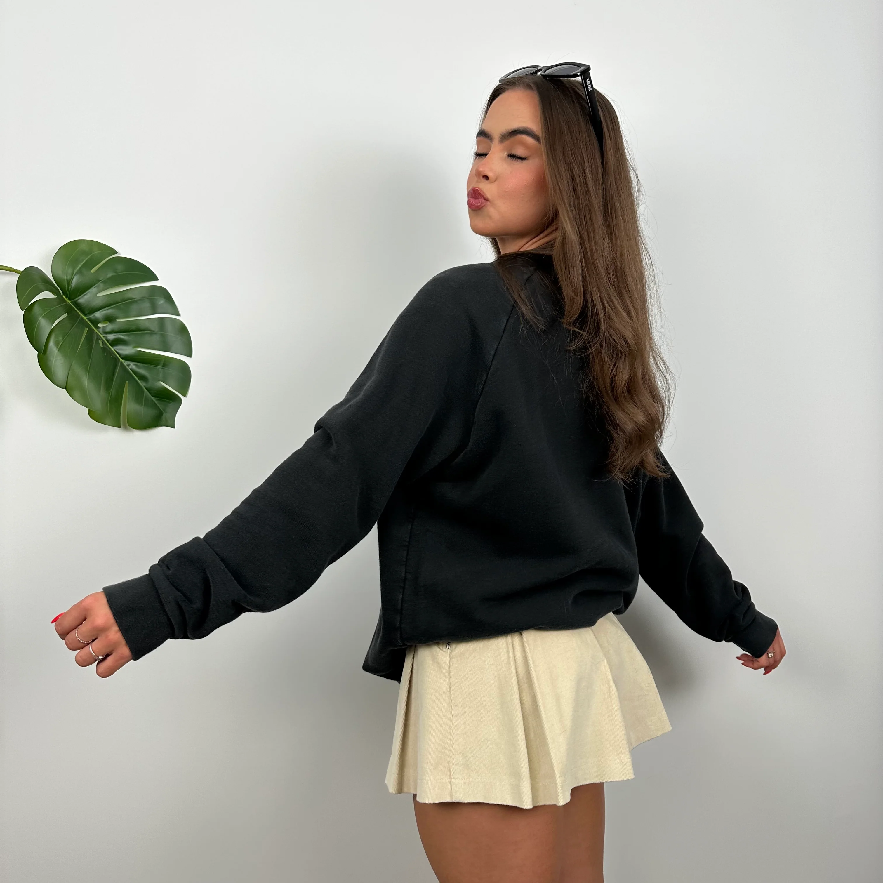 Adidas Black Embroidered Spell Out Sweatshirt (L) - Image 4