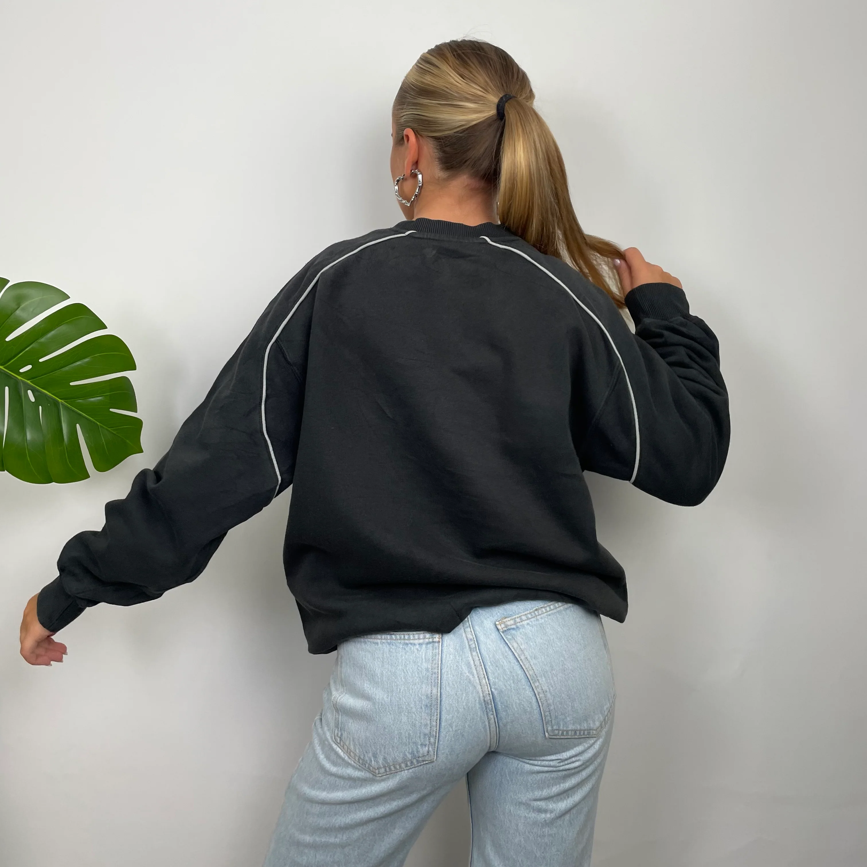 Adidas Black Embroidered Spell Out Sweatshirt (M) - Image 6
