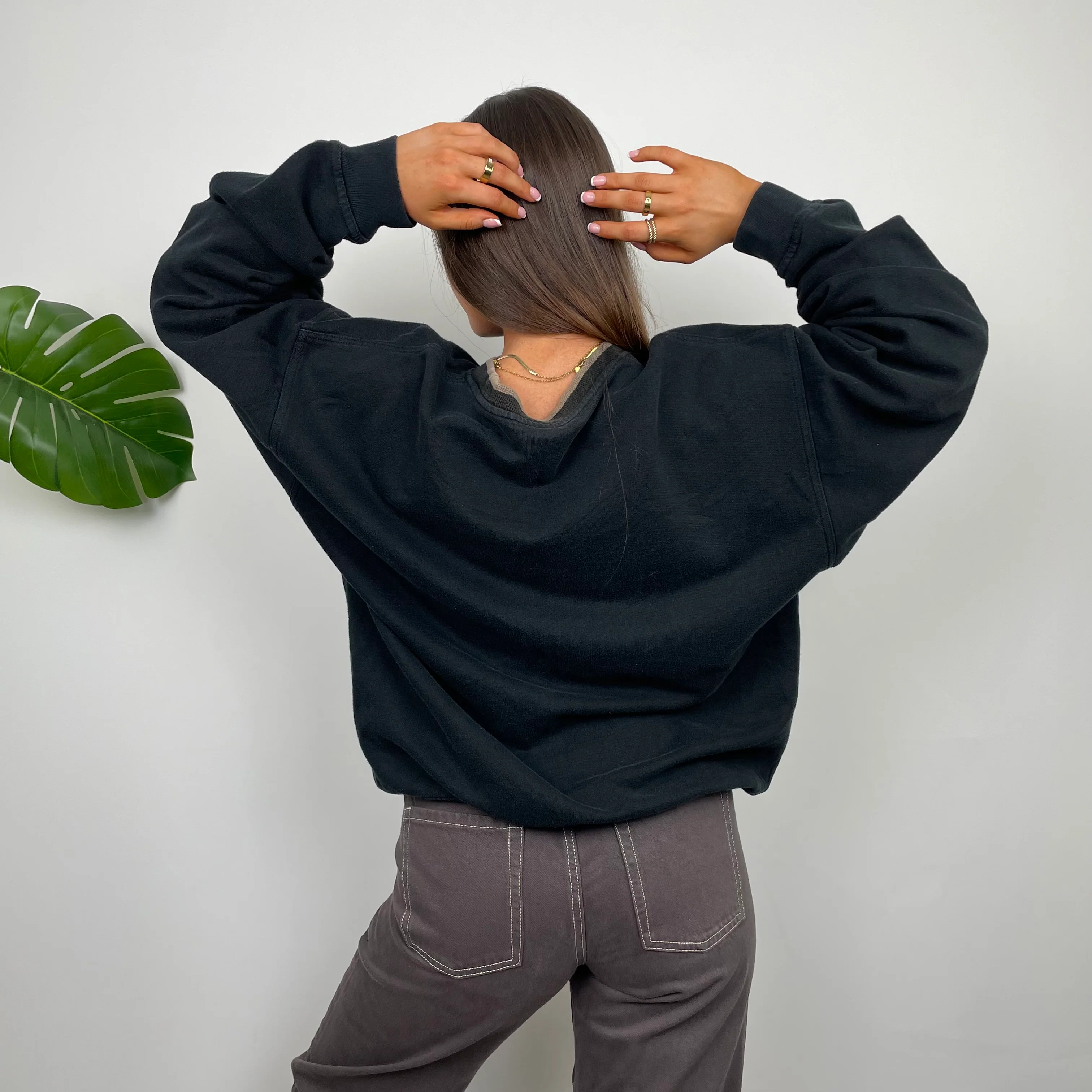 Adidas Black Embroidered Spell Out Sweatshirt (M) - Image 7