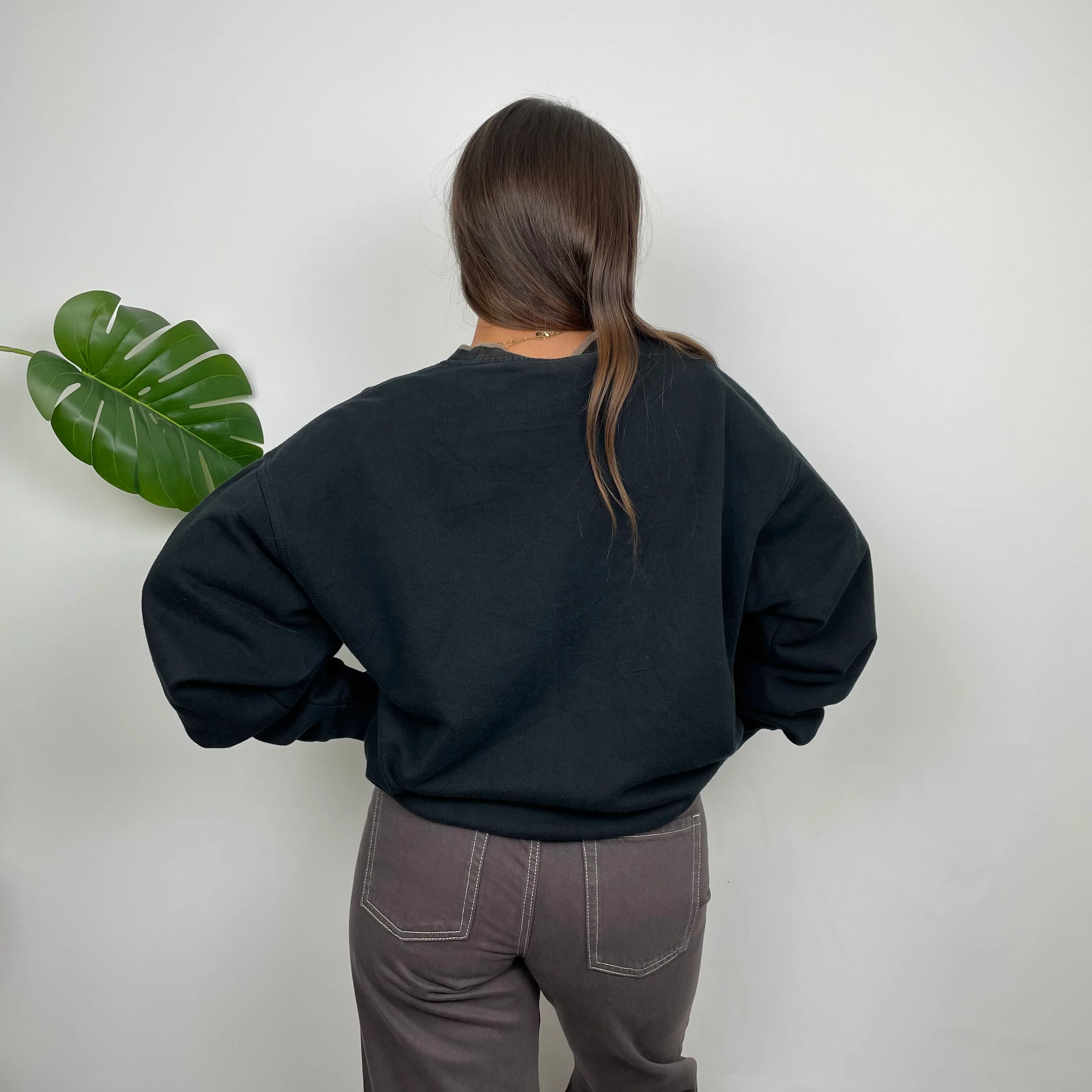 Adidas Black Embroidered Spell Out Sweatshirt (M) - Image 8