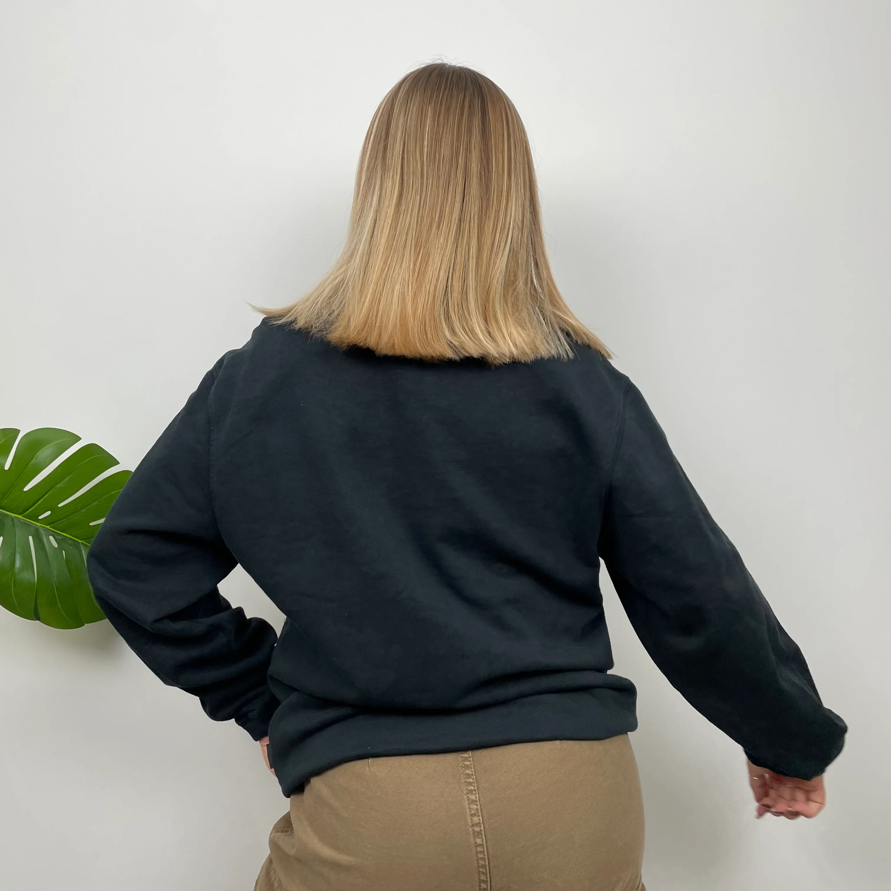 Adidas Black Embroidered Spell Out Sweatshirt (M) - Image 3