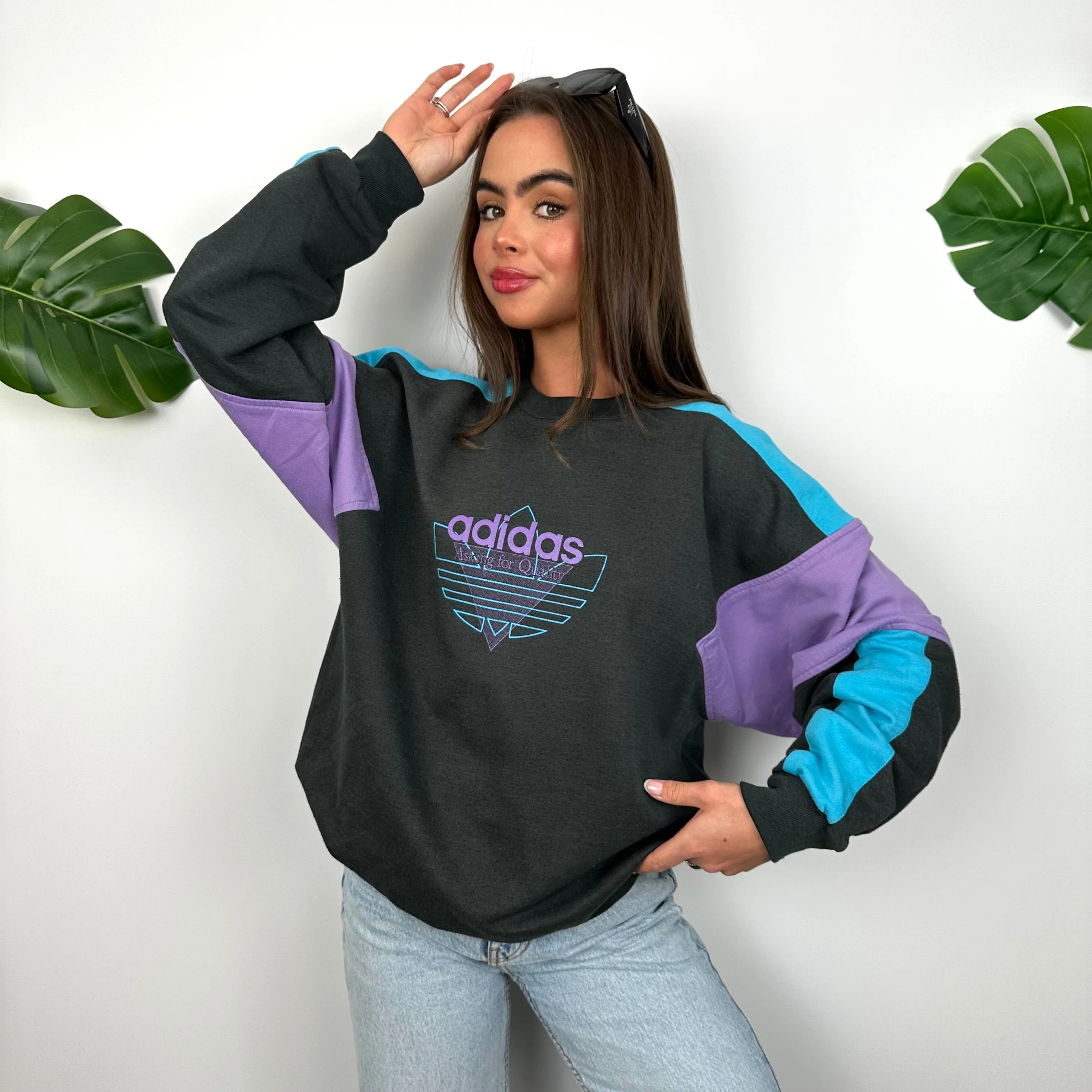Adidas Black Spell Out Sweatshirt (M) - Image 5