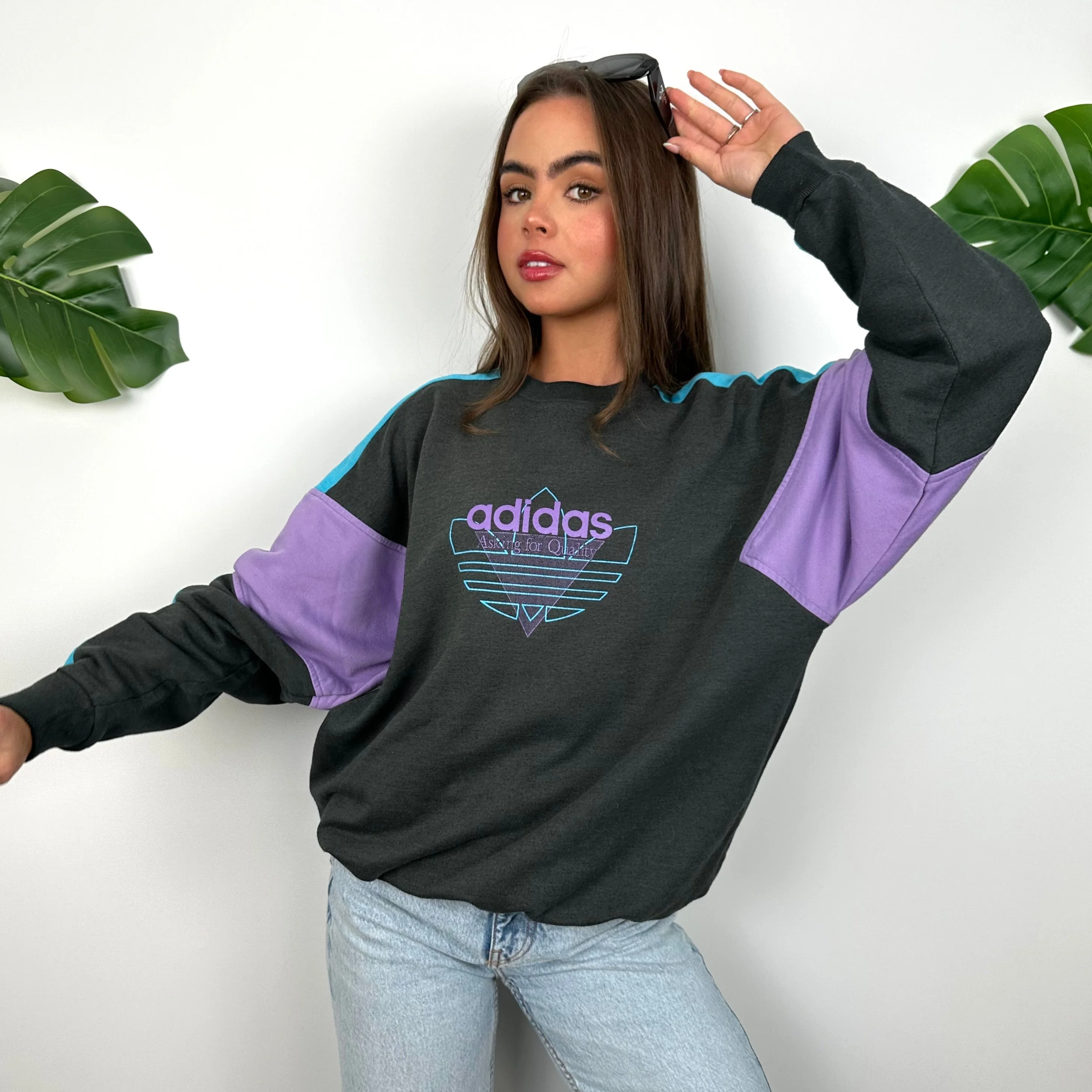 Adidas Black Spell Out Sweatshirt (M) - Image 6