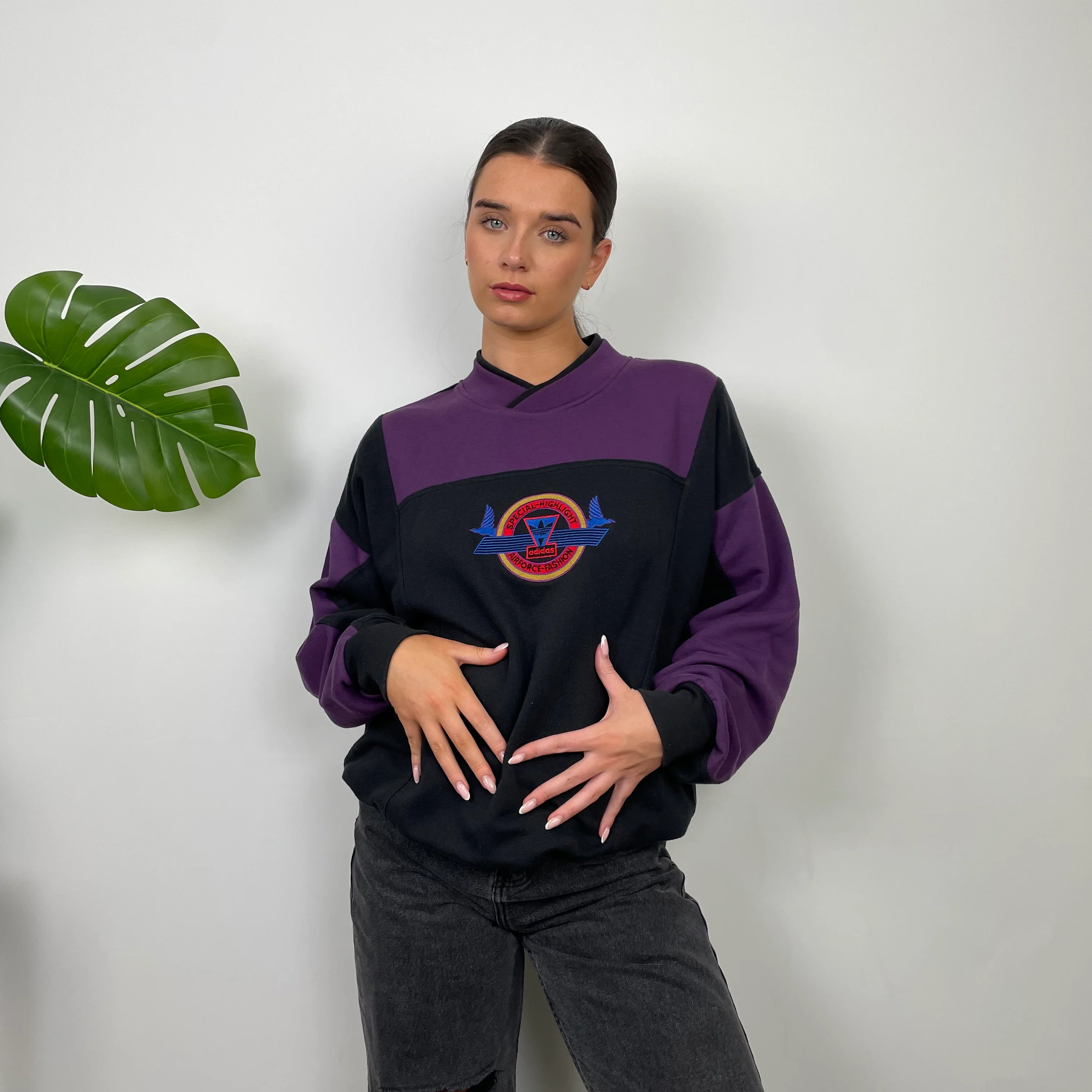 Adidas Black Spell Out Sweatshirt (M) - Image 2