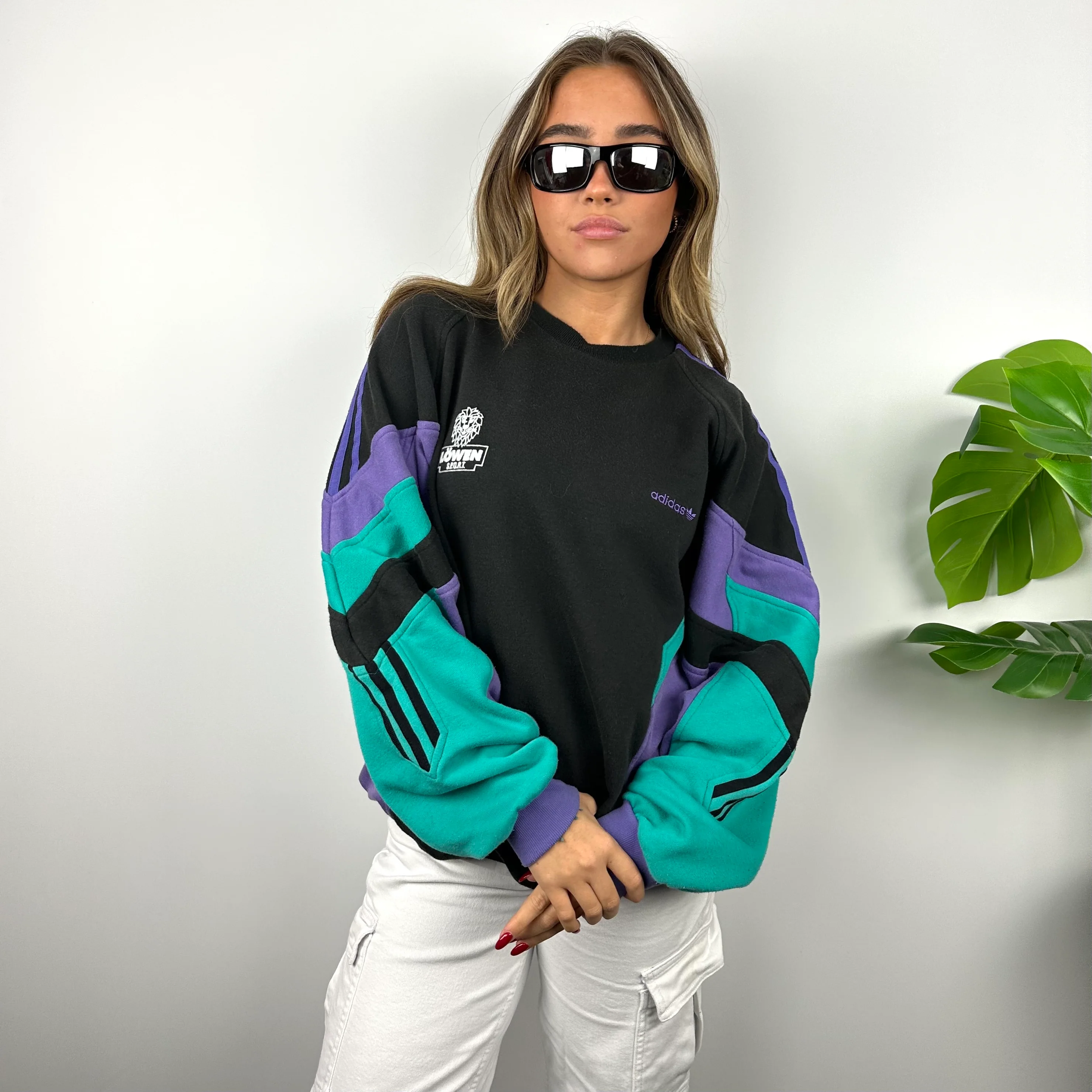 Adidas Colour Block Embroidered Spell Out Sweatshirt (XL) - Image 7