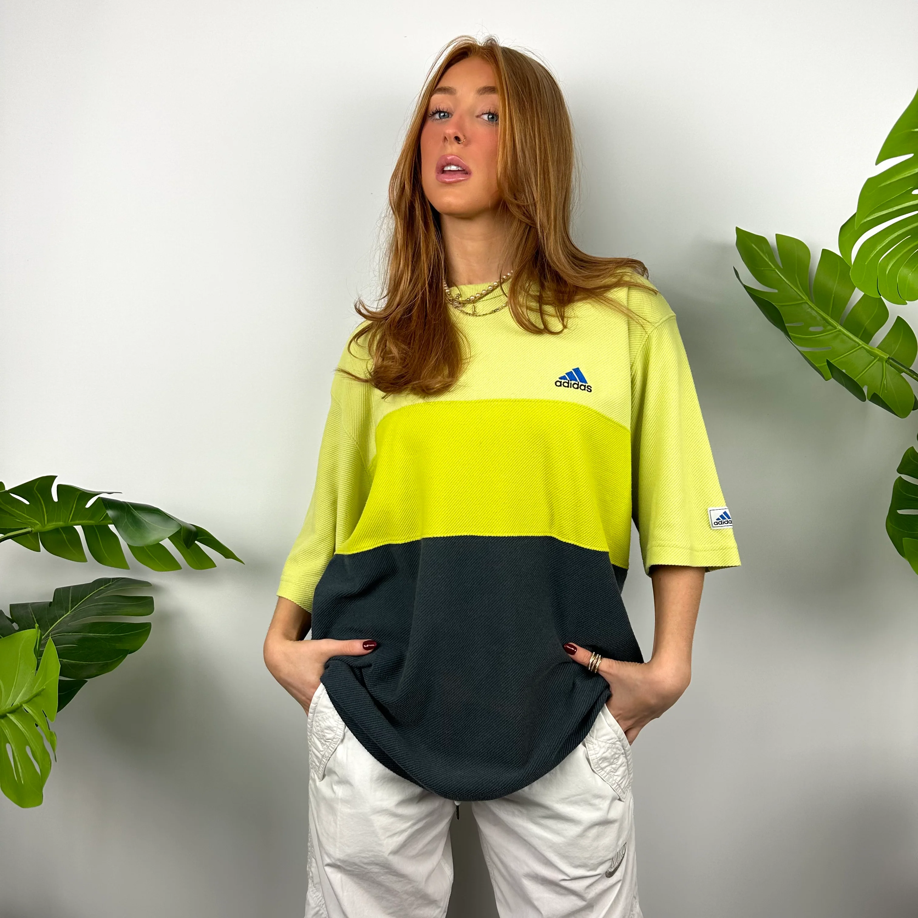 Adidas Colour Block Embroidered Spell Out T Shirt (XXL) - Image 4