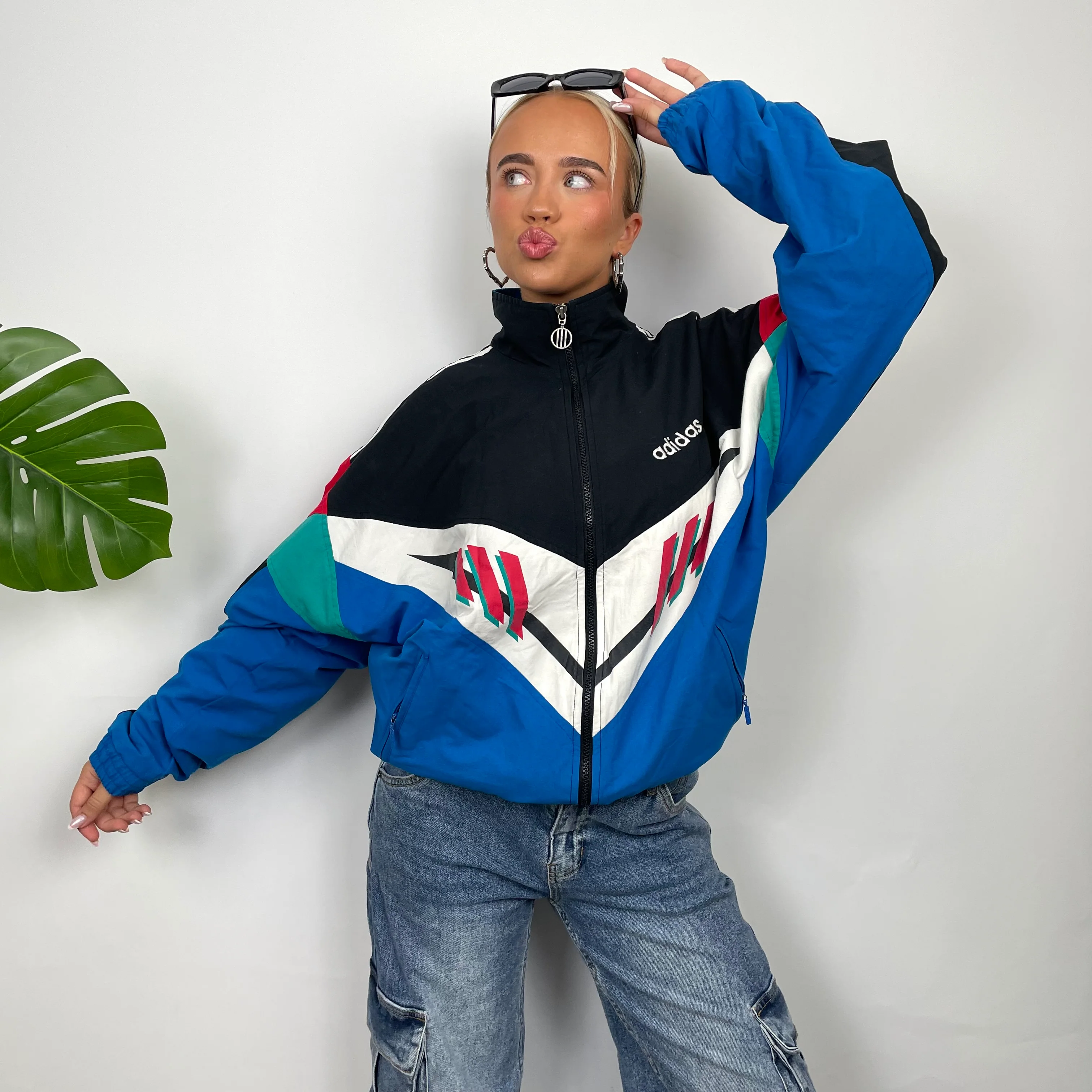 Adidas Colour Block Embroidered Spell Out Track Jacket (M) - Image 2