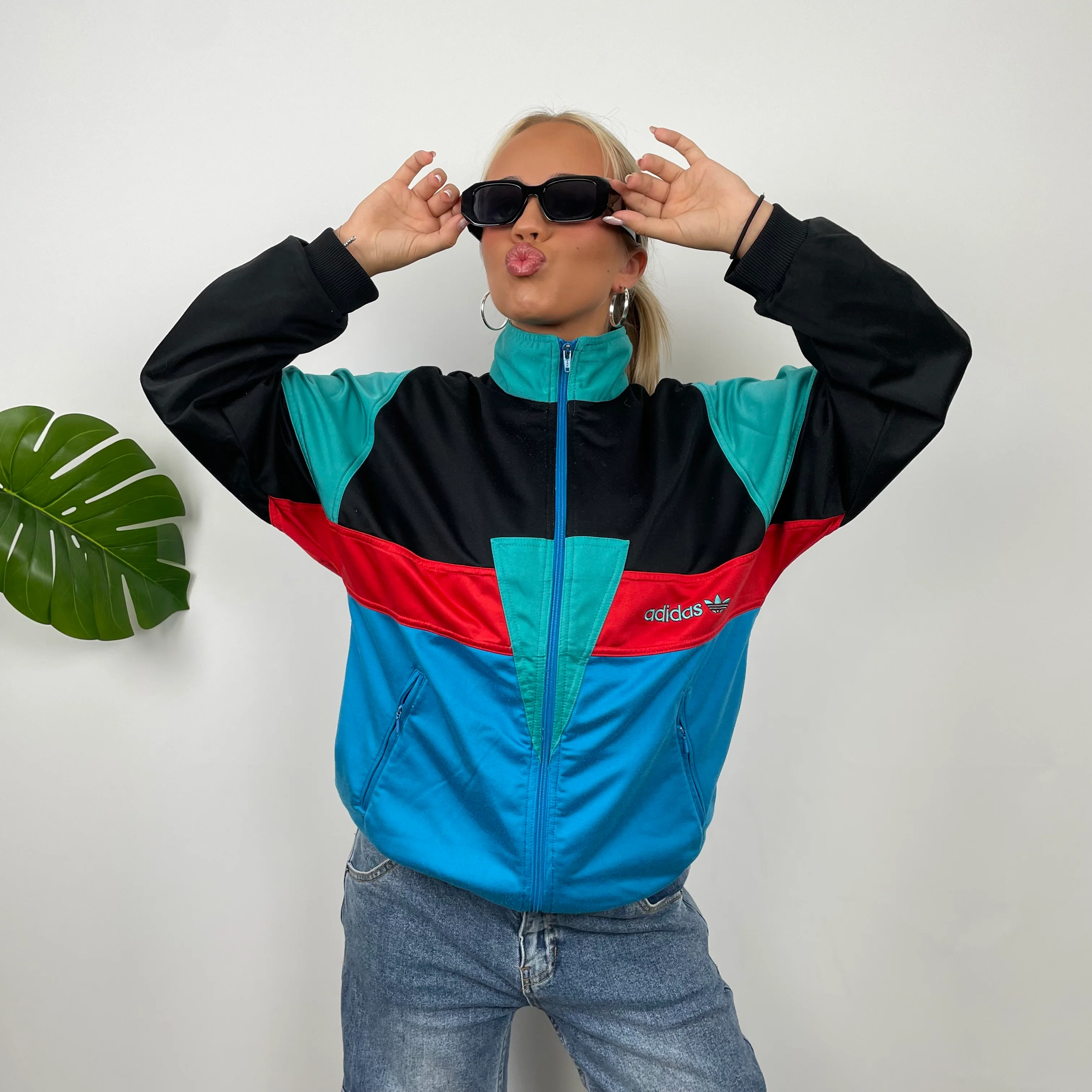 Adidas Colour Block Embroidered Spell Out Track Jacket (M) - Image 3