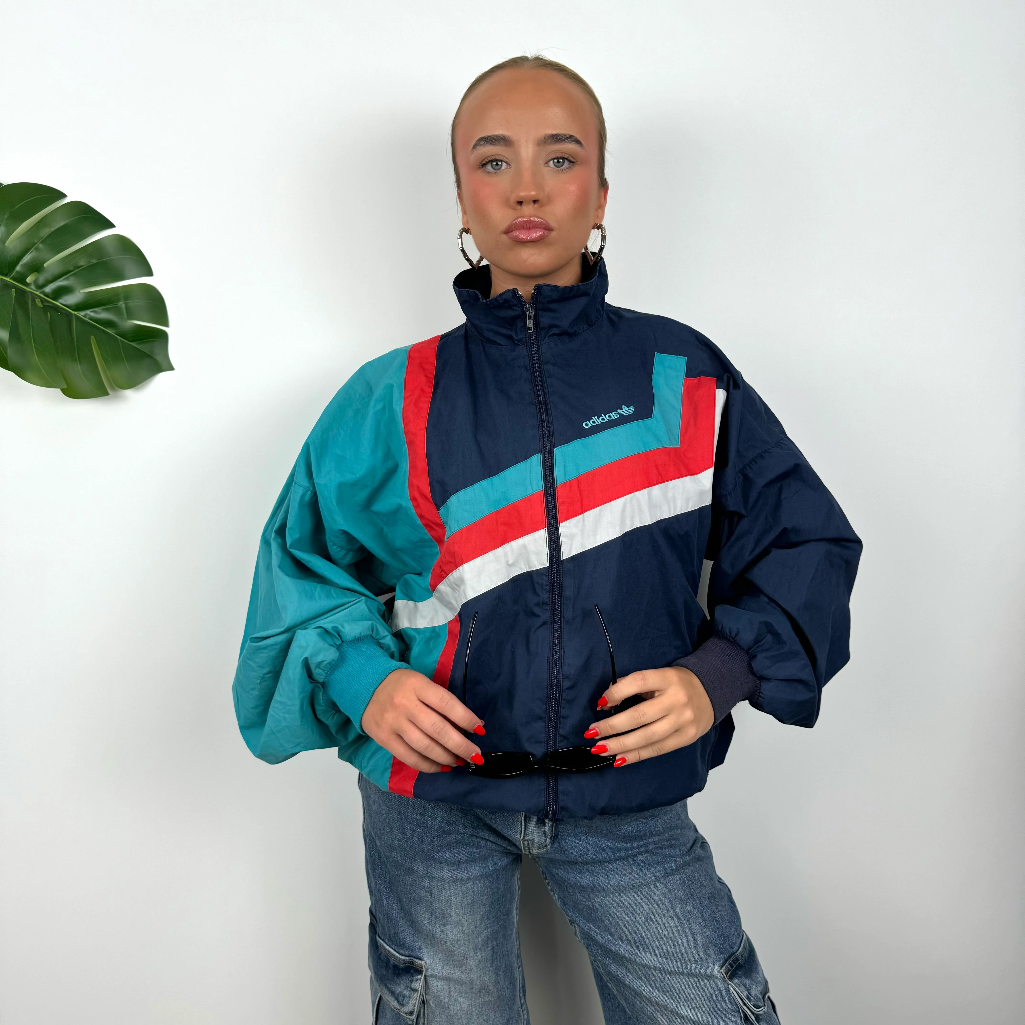 Adidas Colour Block Embroidered Spell Out Windbreaker Jacket (S) - Image 3