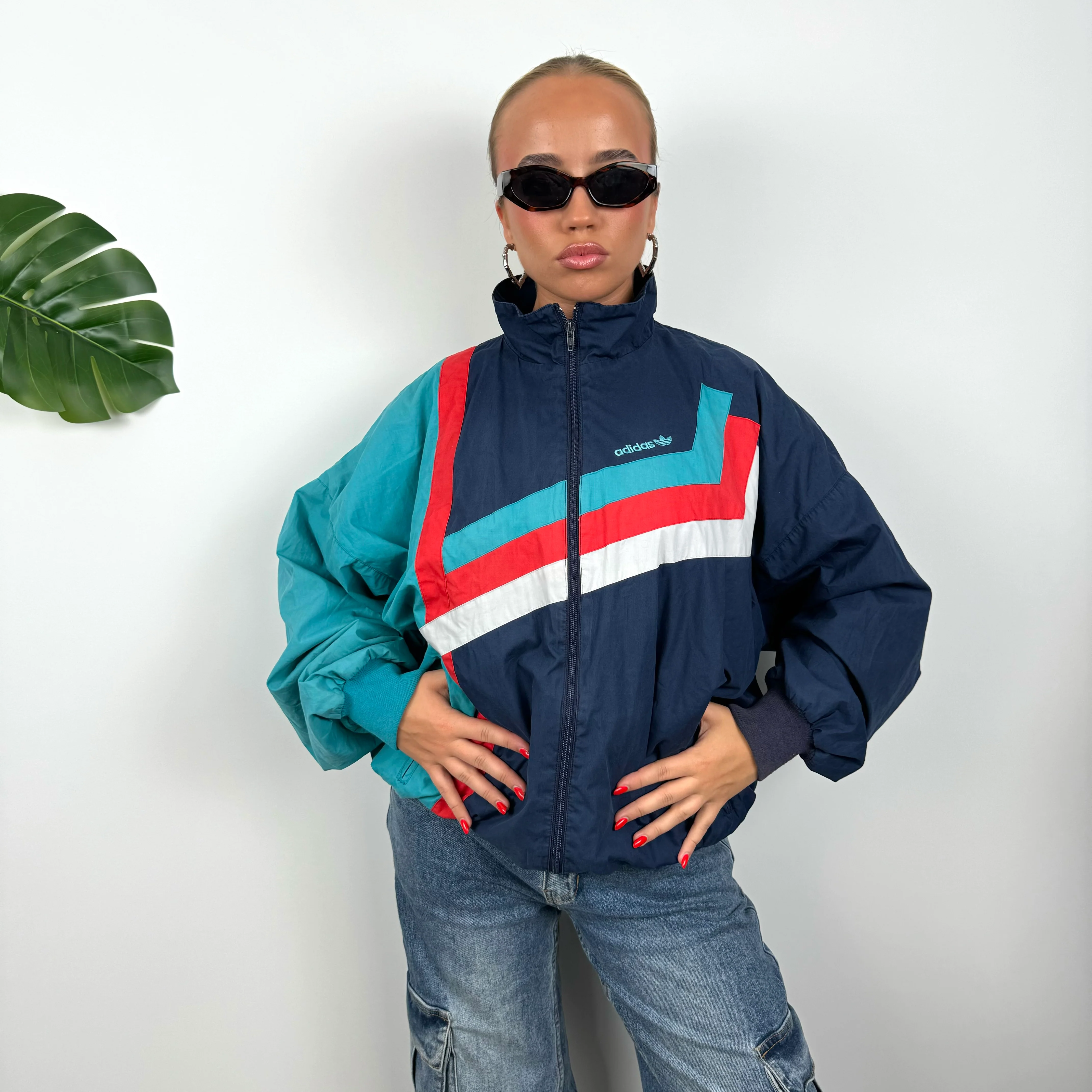 Adidas Colour Block Embroidered Spell Out Windbreaker Jacket (S) - Image 5