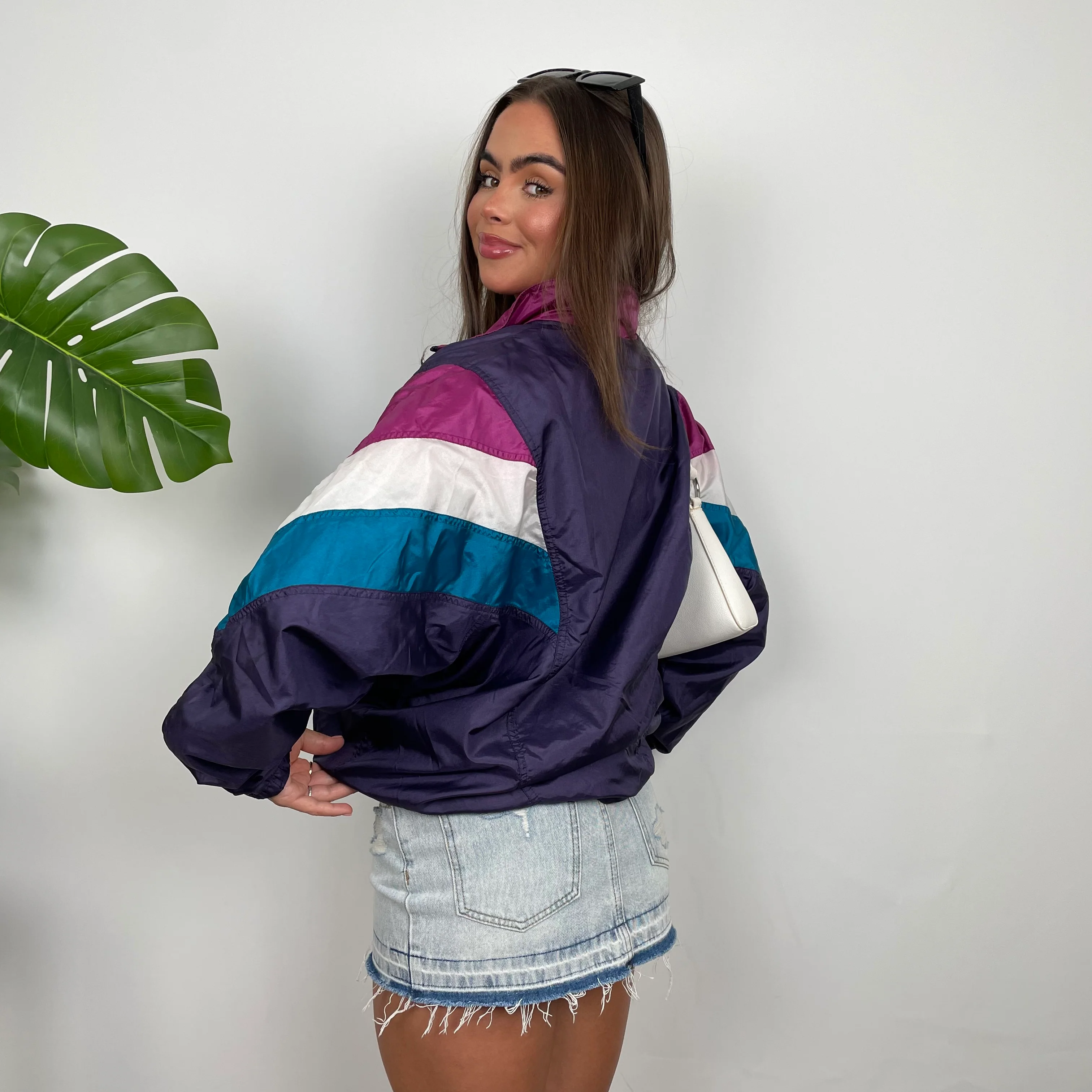 Adidas Colour Block Embroidered Spell Out Windbreaker Jacket (M) - Image 6