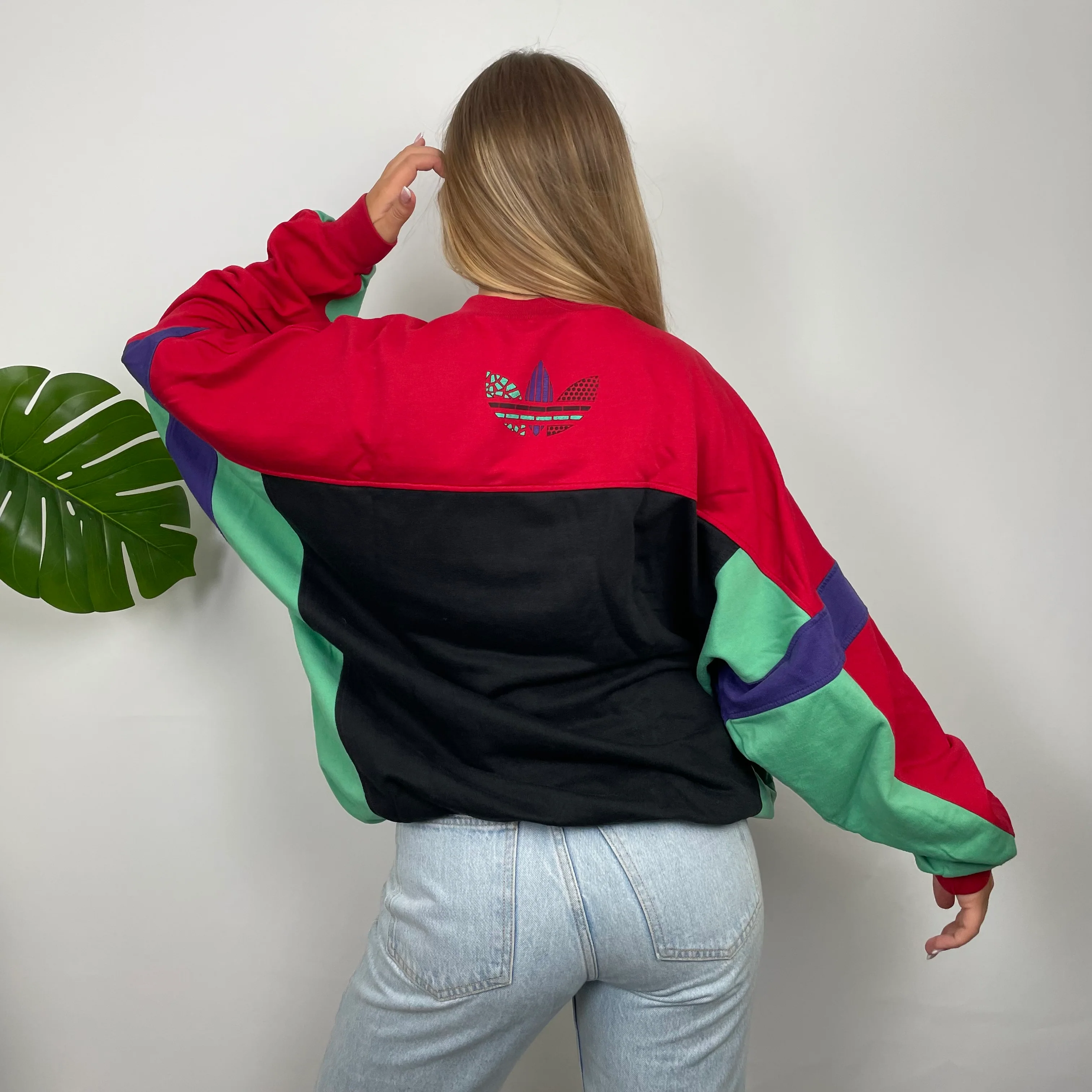 Adidas Colour Block Spell Out Sweatshirt (M) - Image 4