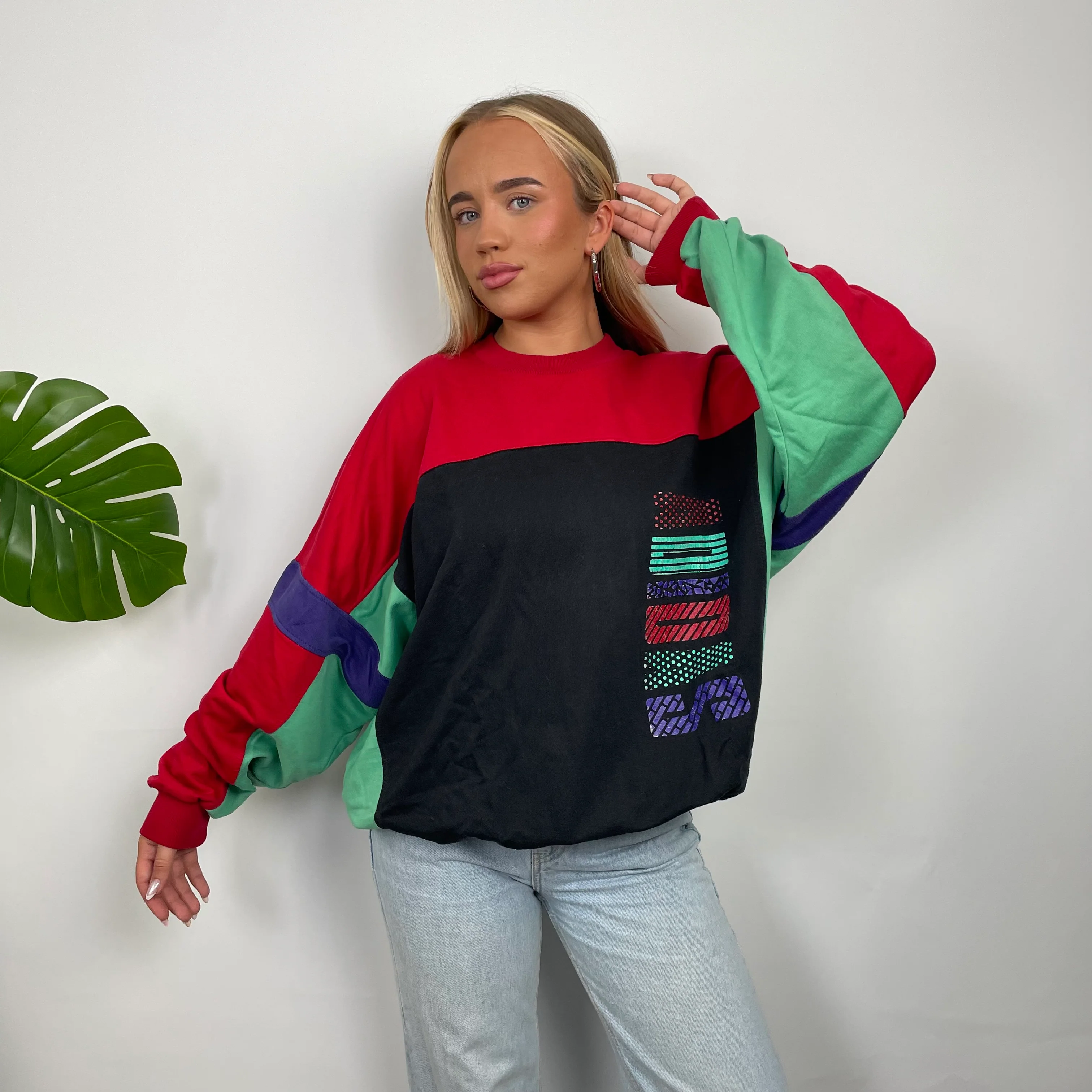 Adidas Colour Block Spell Out Sweatshirt (M) - Image 6