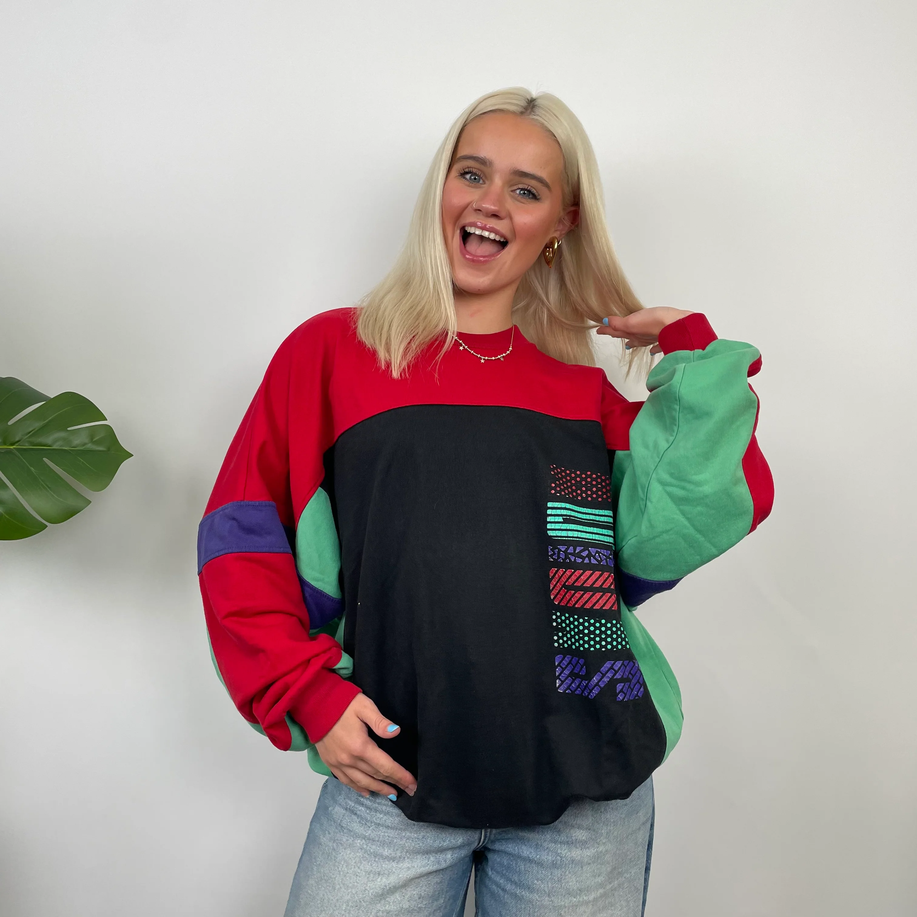 Adidas Colour Block Spell Out Sweatshirt (M) - Image 7