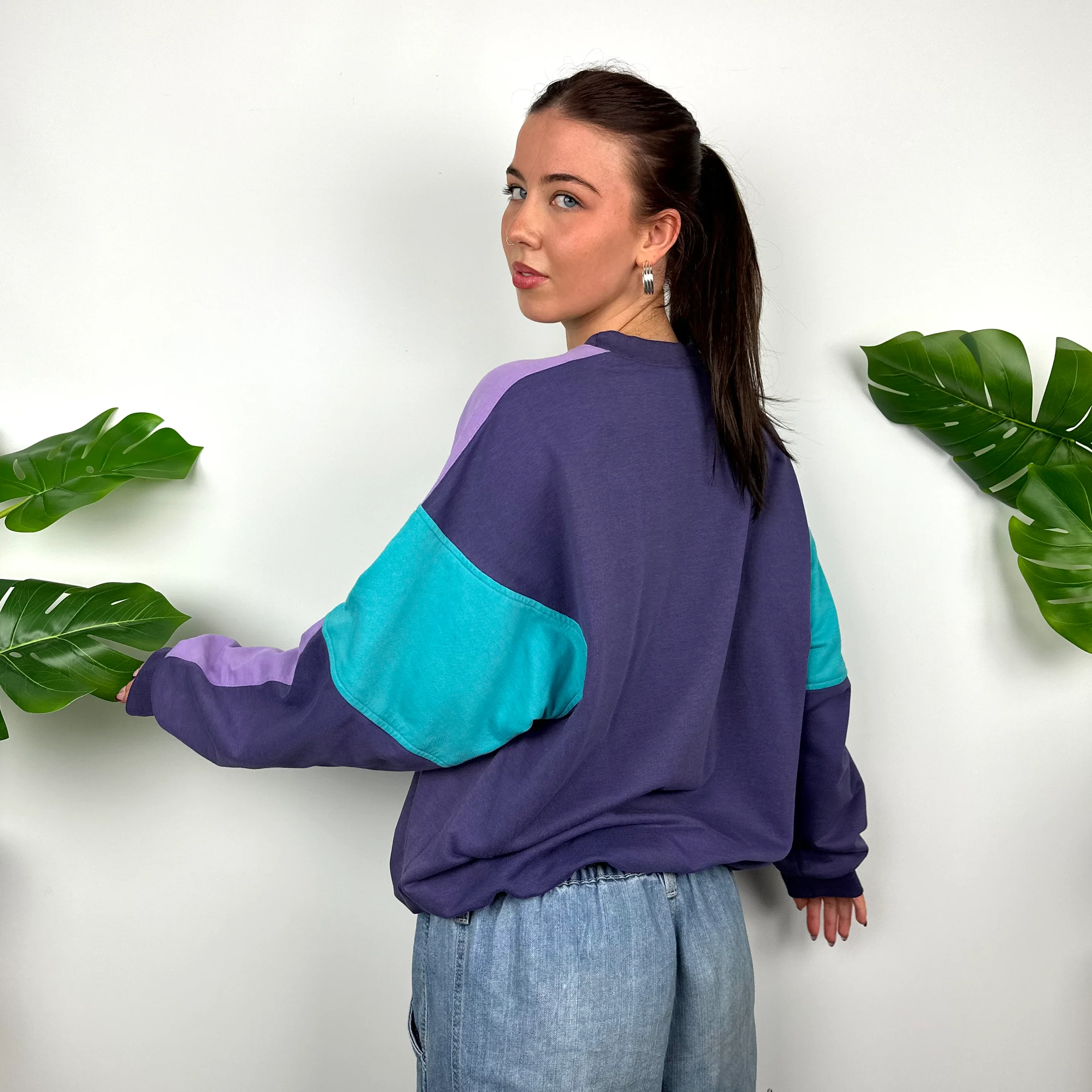 Adidas Purple Colour Block Sweatshirt (L) - Image 3