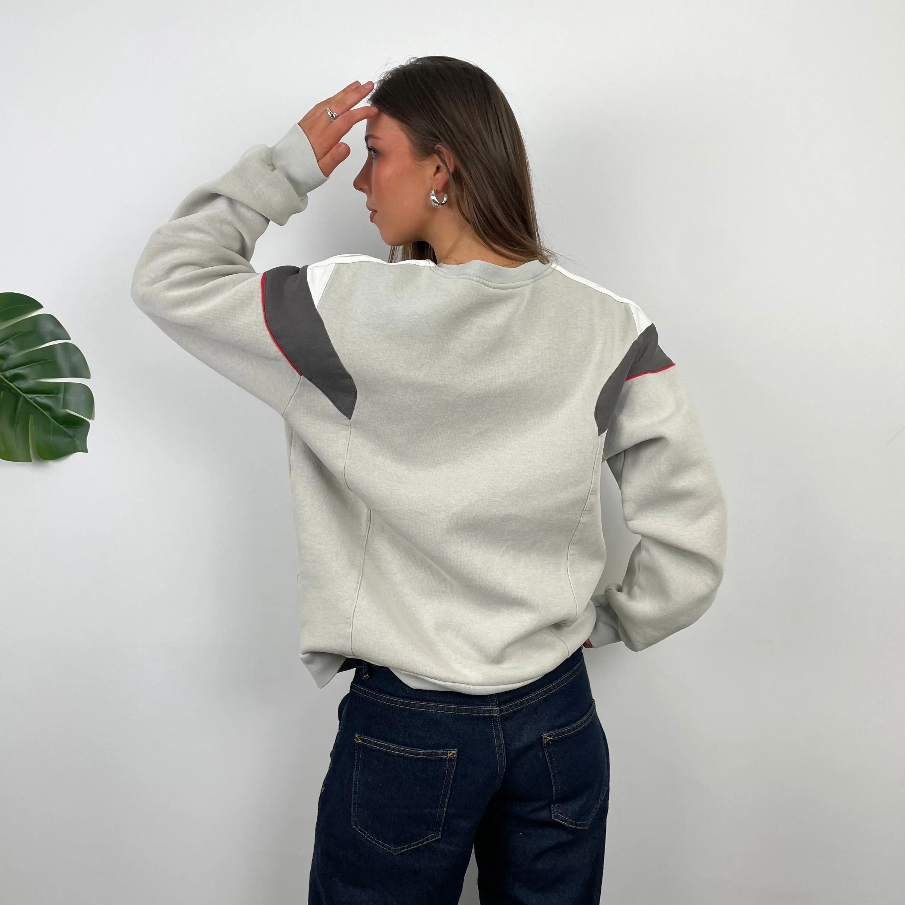 Adidas Cream Embroidered Spell Out Sweatshirt (M) - Image 6