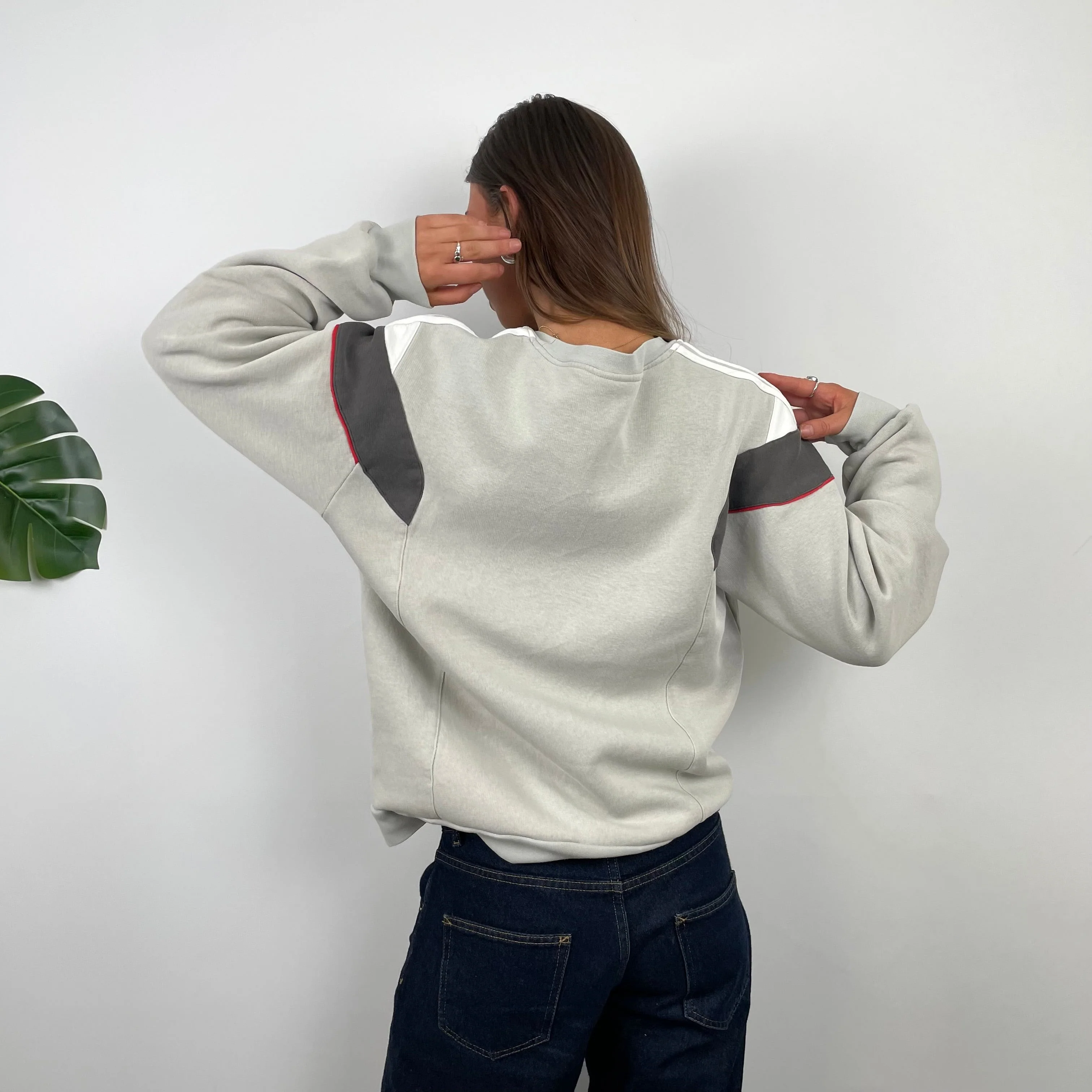 Adidas Cream Embroidered Spell Out Sweatshirt (M) - Image 7