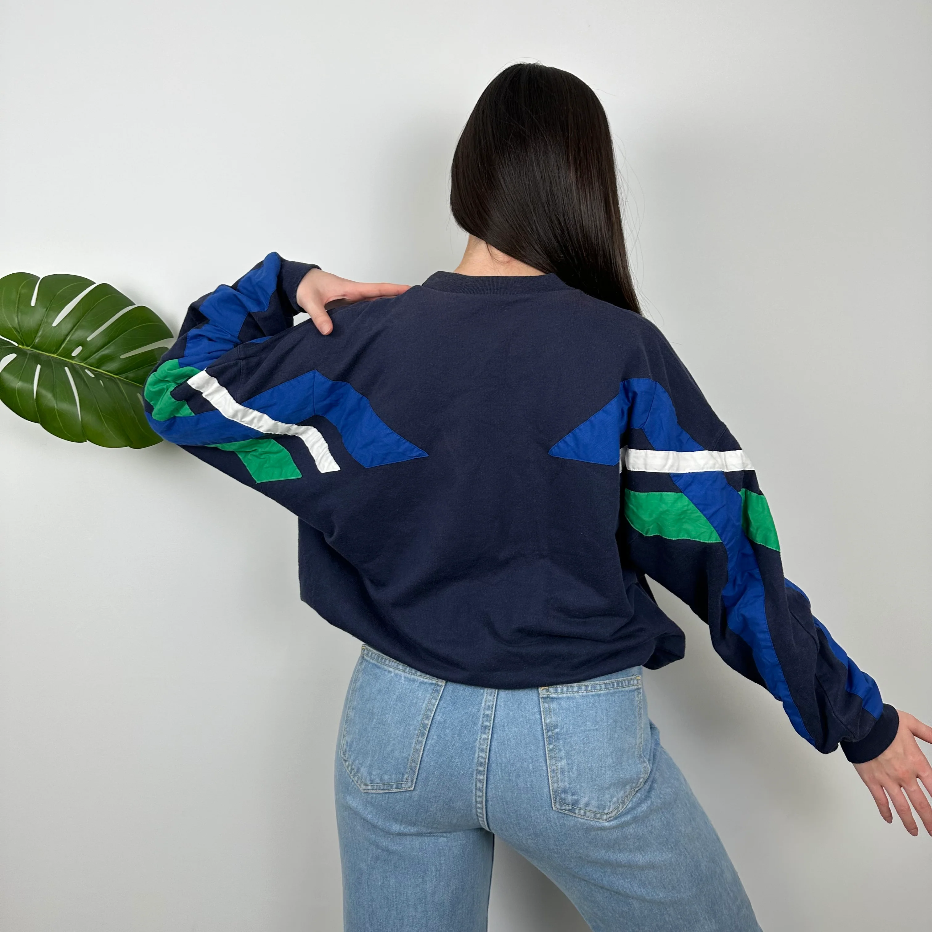 Adidas Embroidered Spell Out Colour Block Sweatshirt (M) - Image 5