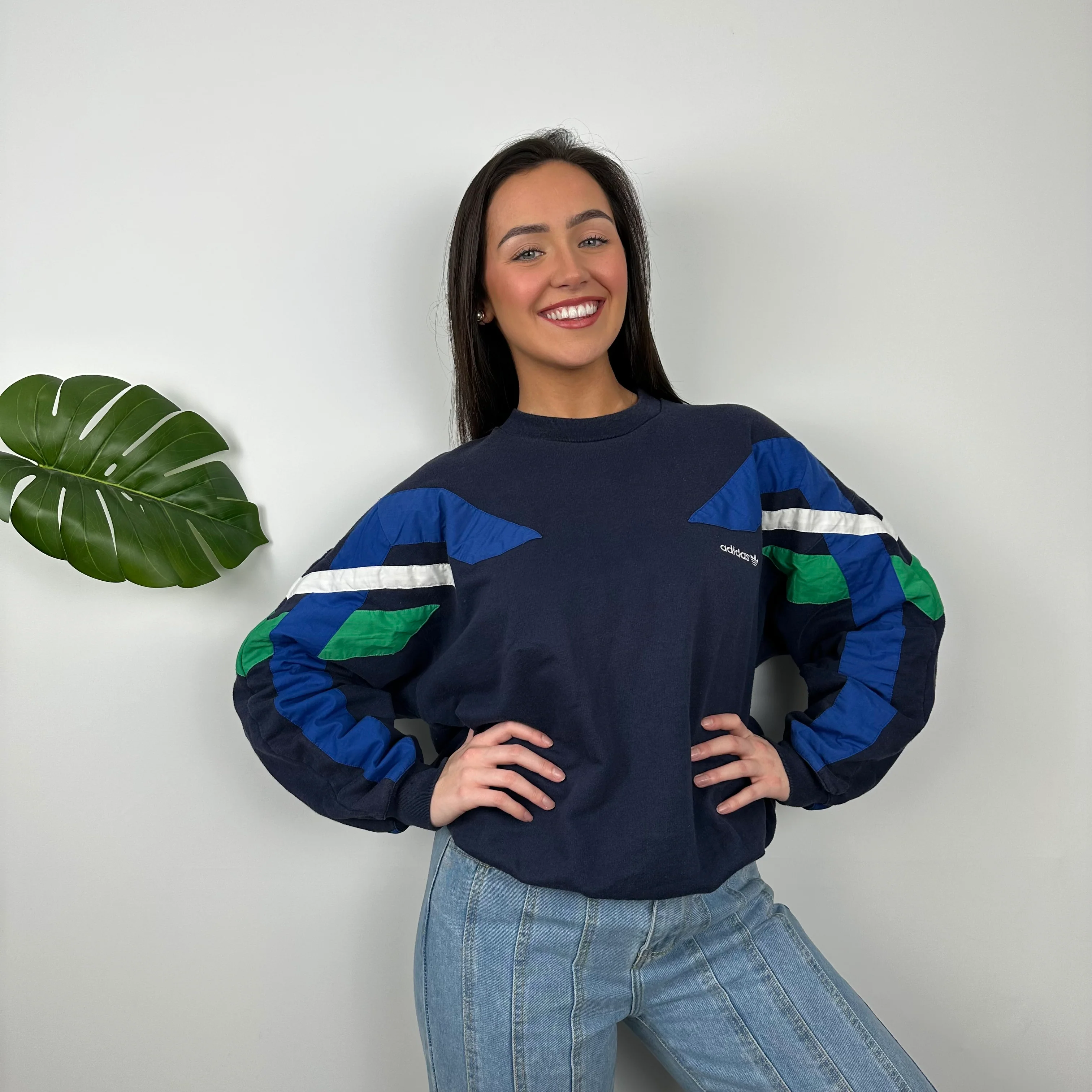 Adidas Embroidered Spell Out Colour Block Sweatshirt (M) - Image 6