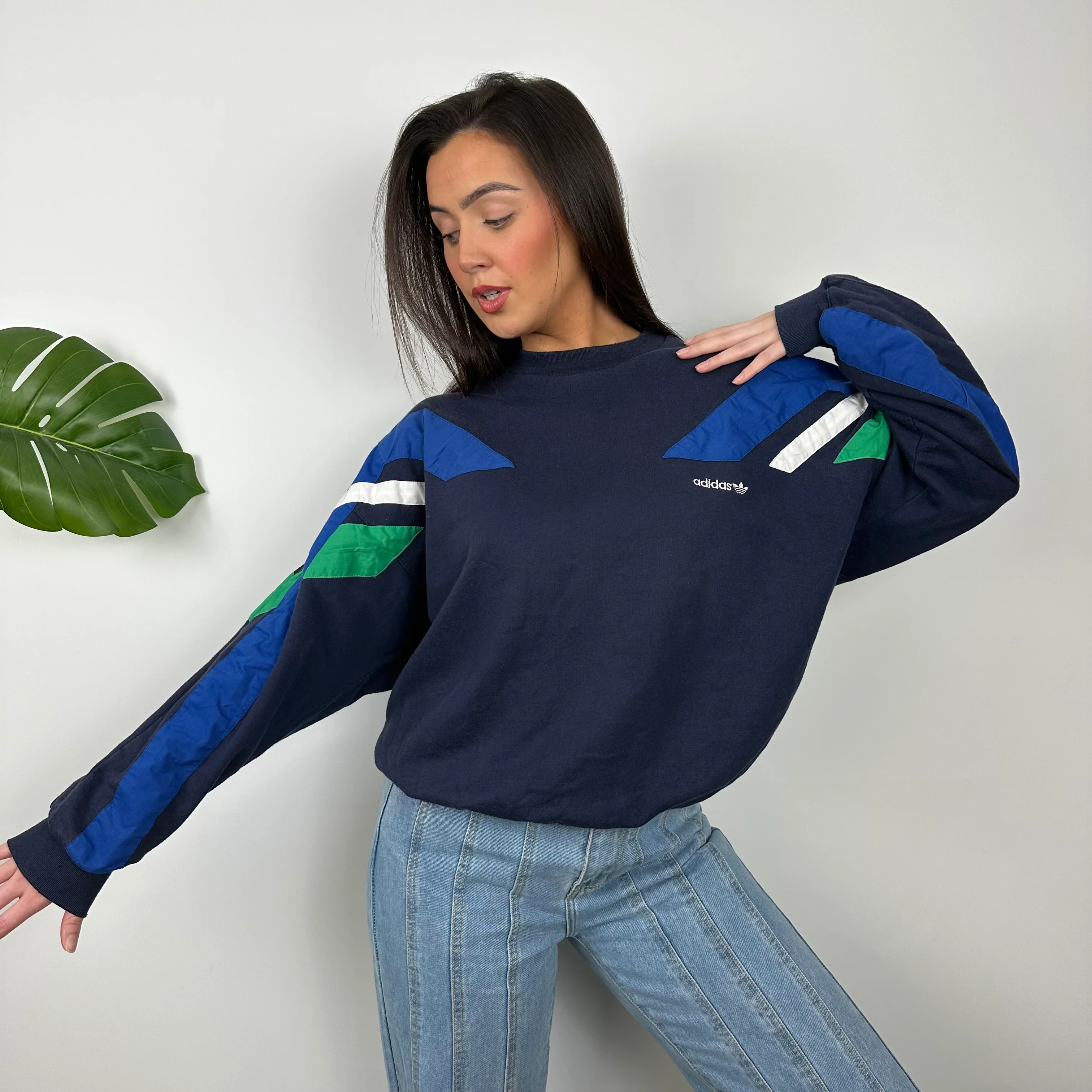 Adidas Embroidered Spell Out Colour Block Sweatshirt (M) - Image 8
