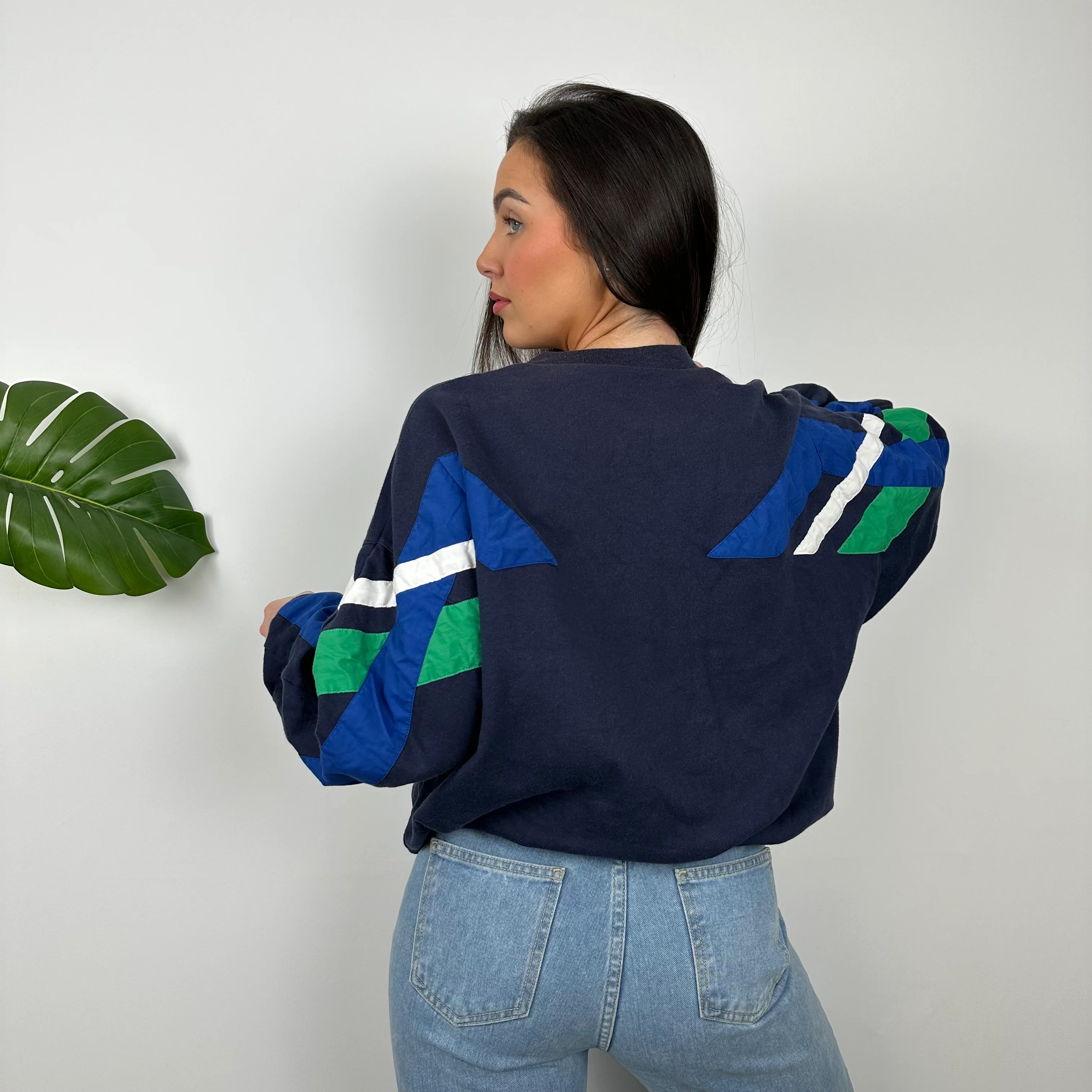 Adidas Embroidered Spell Out Colour Block Sweatshirt (M) - Image 9