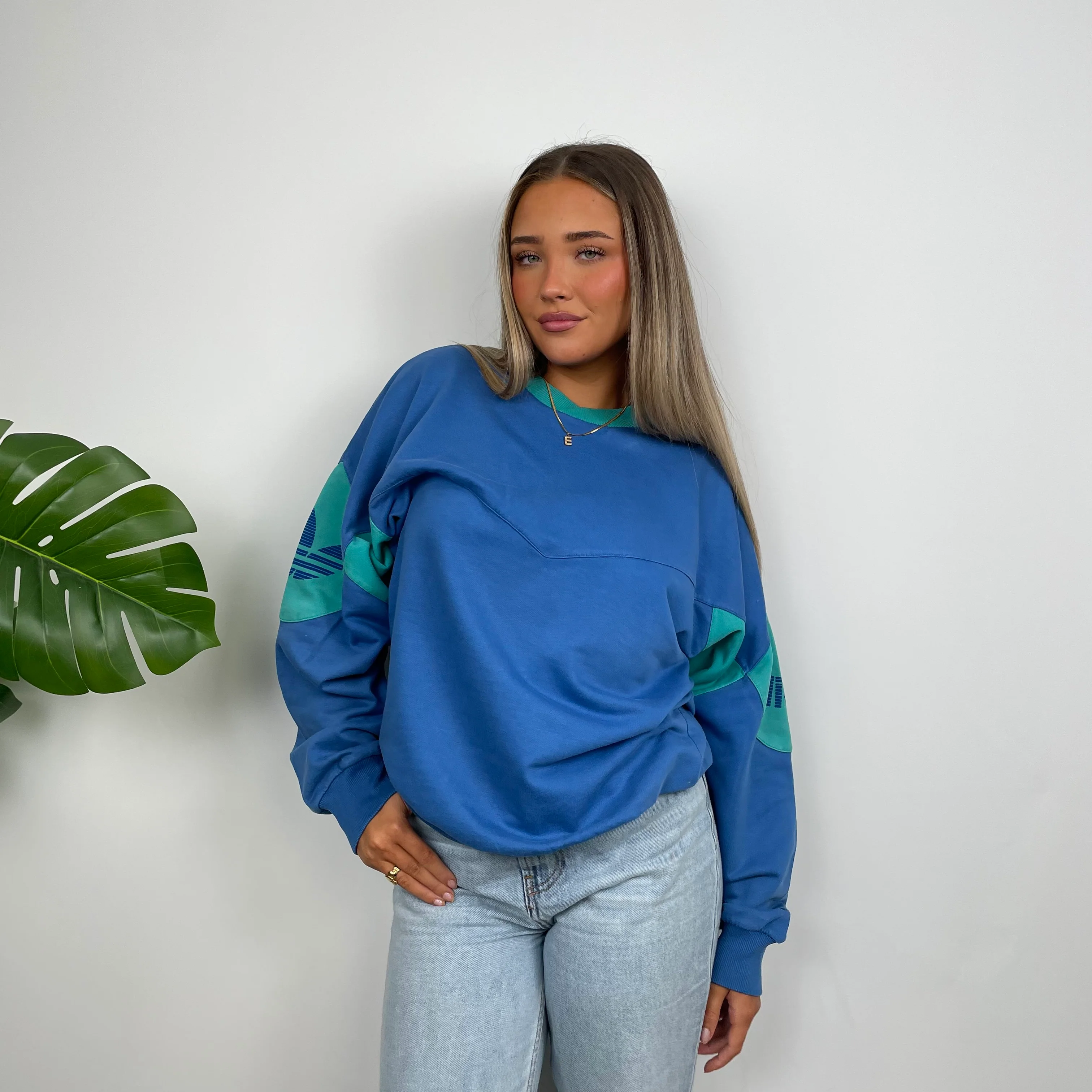 Adidas Embroidered Spell Out Colour Block Sweatshirt (L) - Image 8
