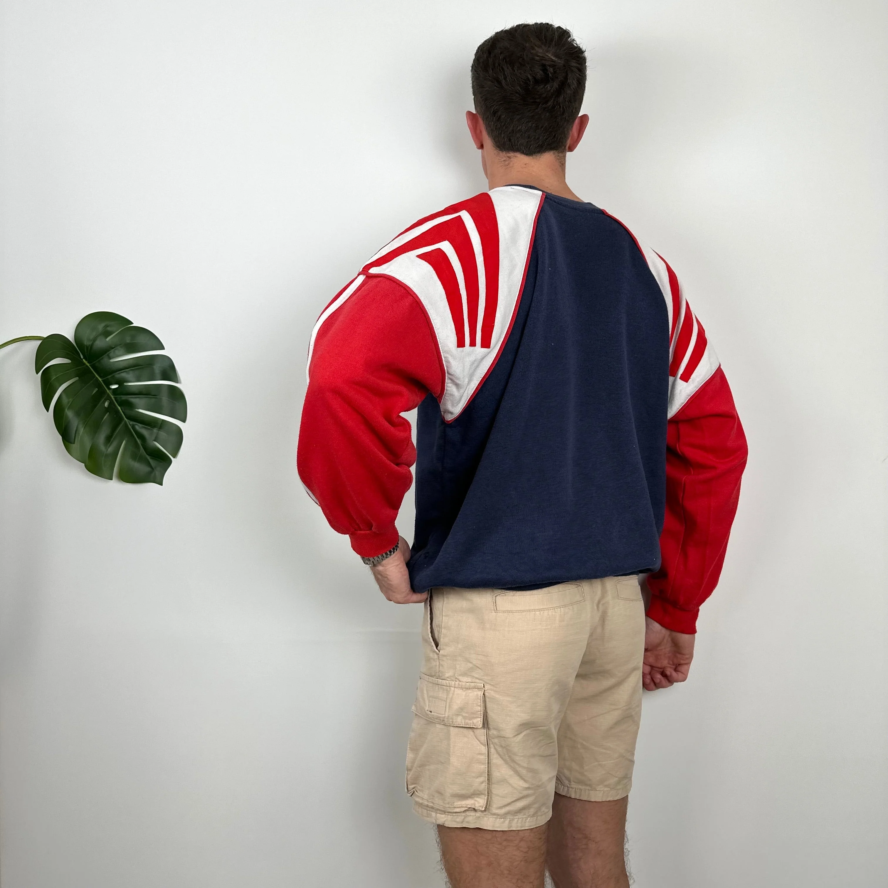 Adidas Embroidered Spell Out Colour Block Sweatshirt (L) - Image 3