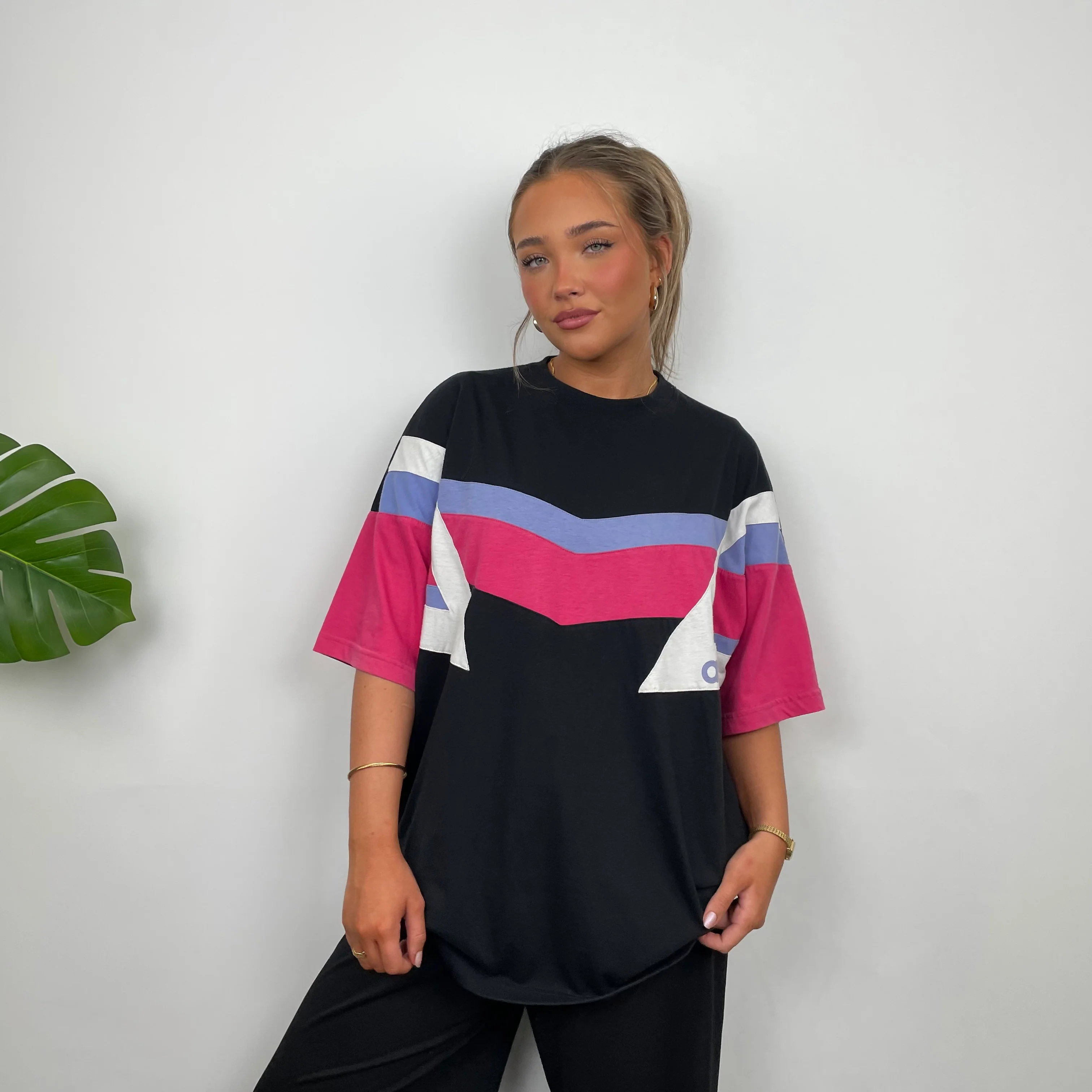 Adidas Embroidered Spell Out Colour Block T Shirt (XL) - Image 4