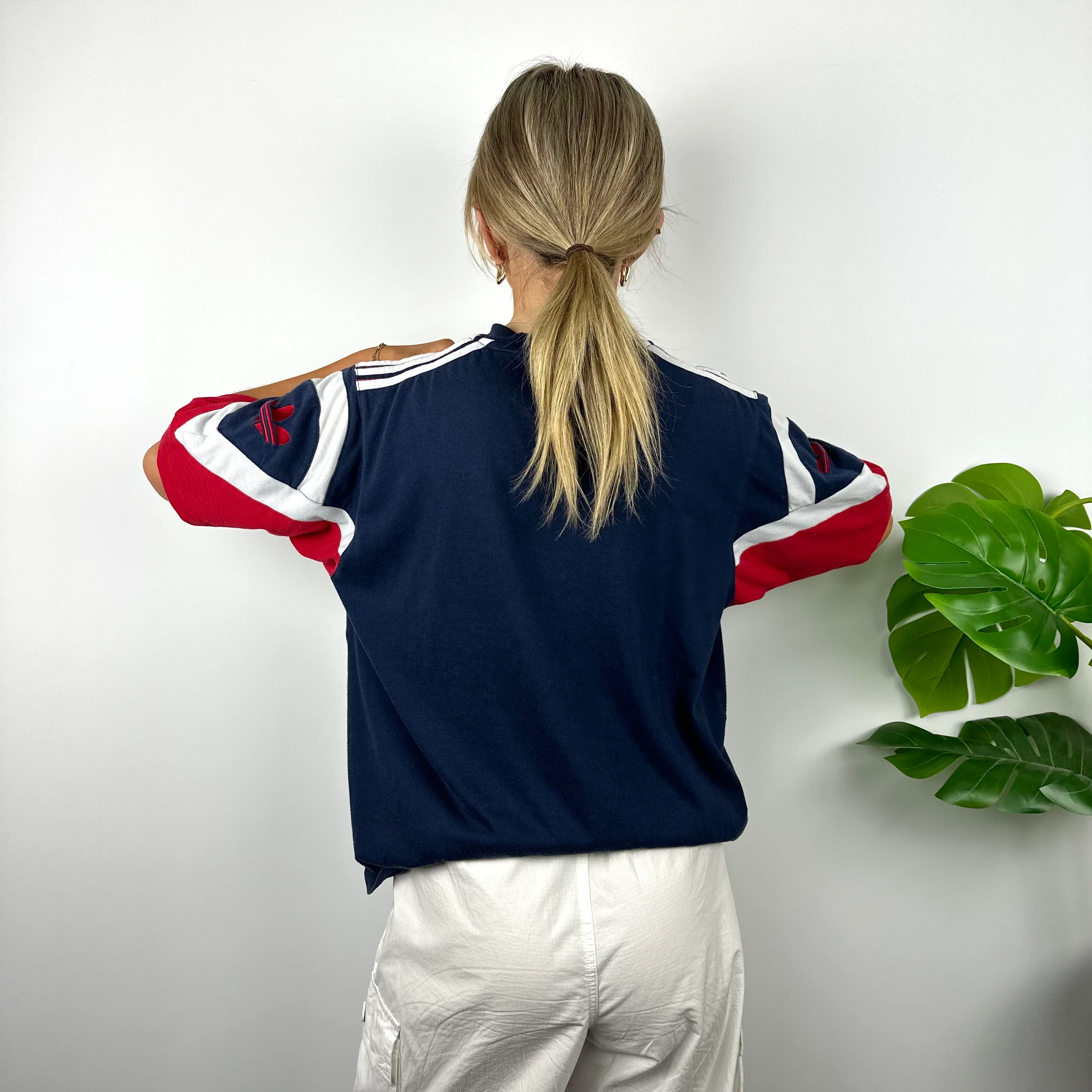 Adidas Embroidered Spell Out Colour Block T Shirt (M) - Image 4