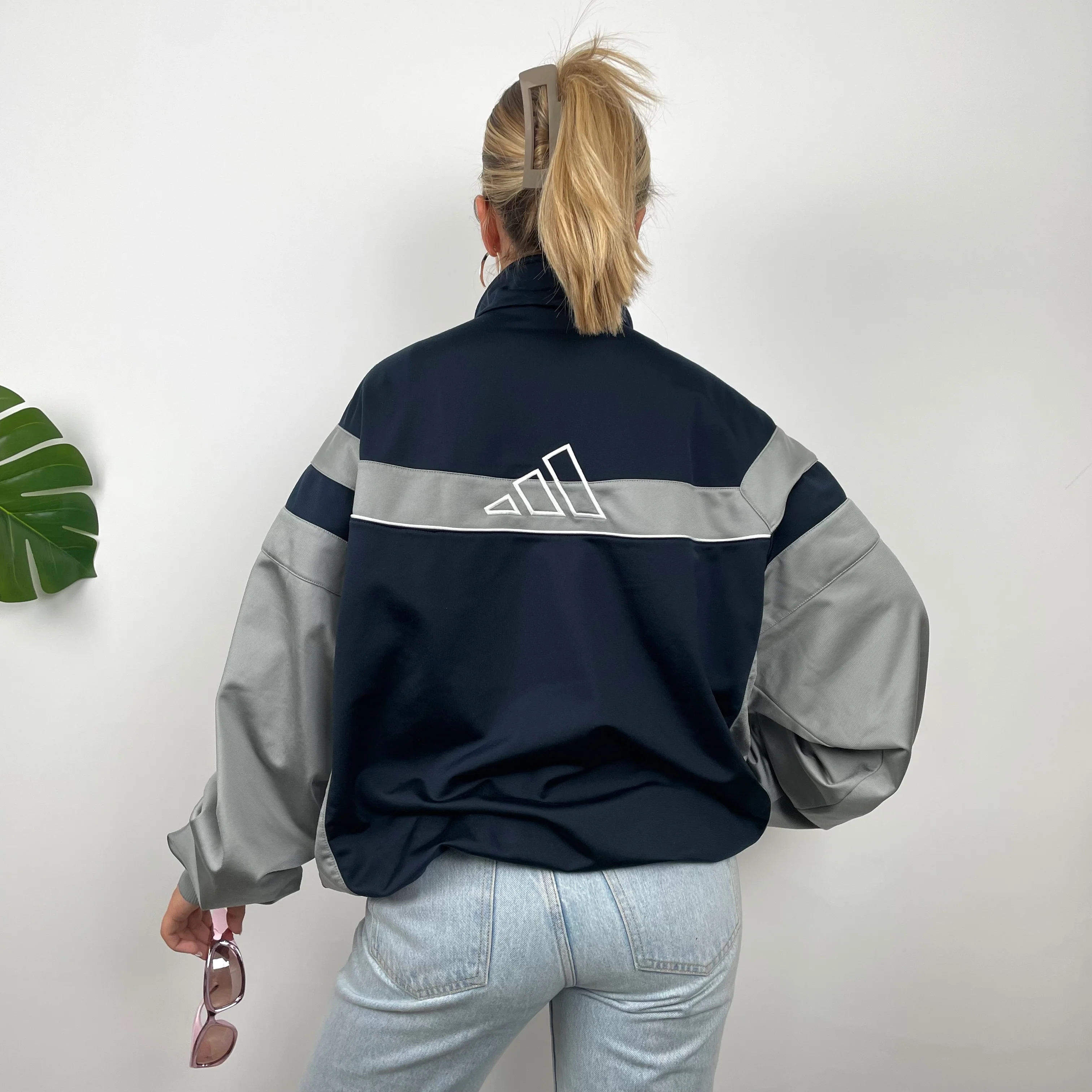 Adidas Embroidered Spell Out Zip Up Track Jacket (L) - Image 4