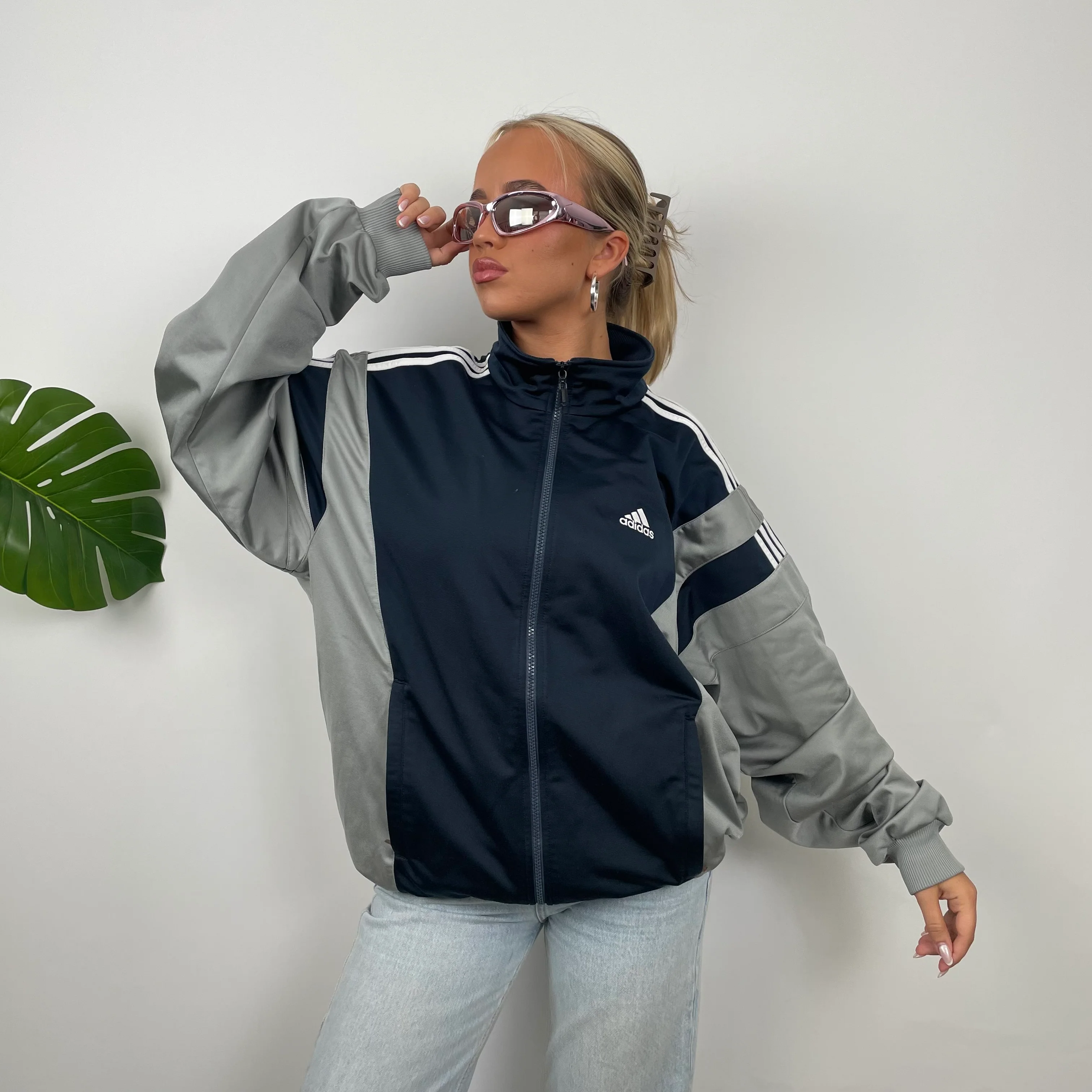 Adidas Embroidered Spell Out Zip Up Track Jacket (L) - Image 7