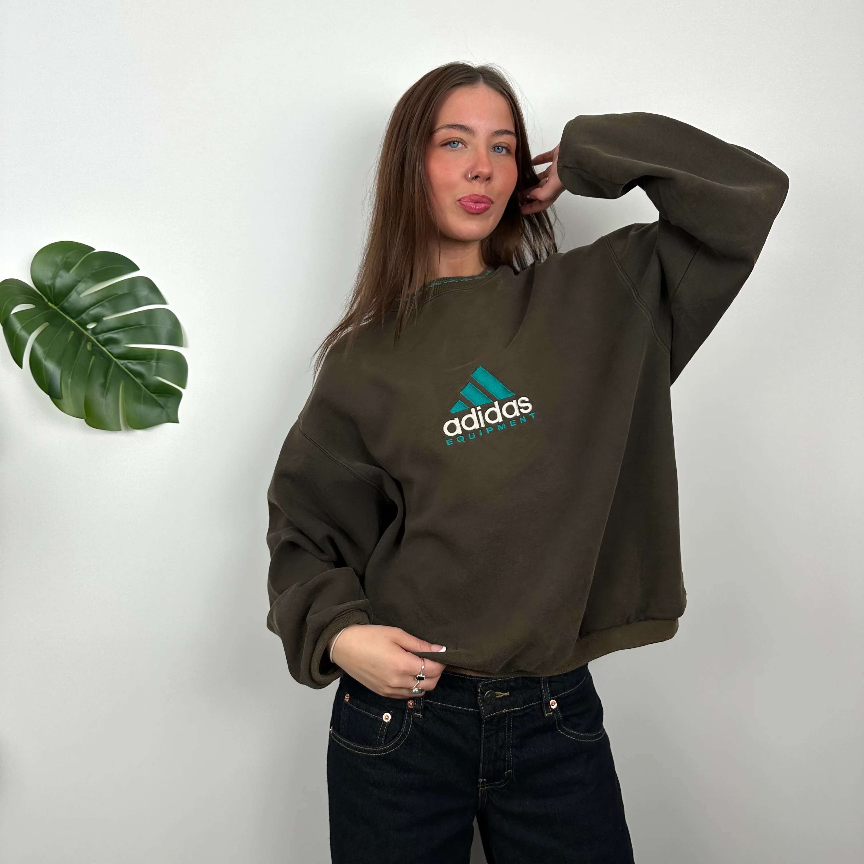 Adidas Equipment Black Embroidered Spell Out Sweatshirt (M) - Image 4