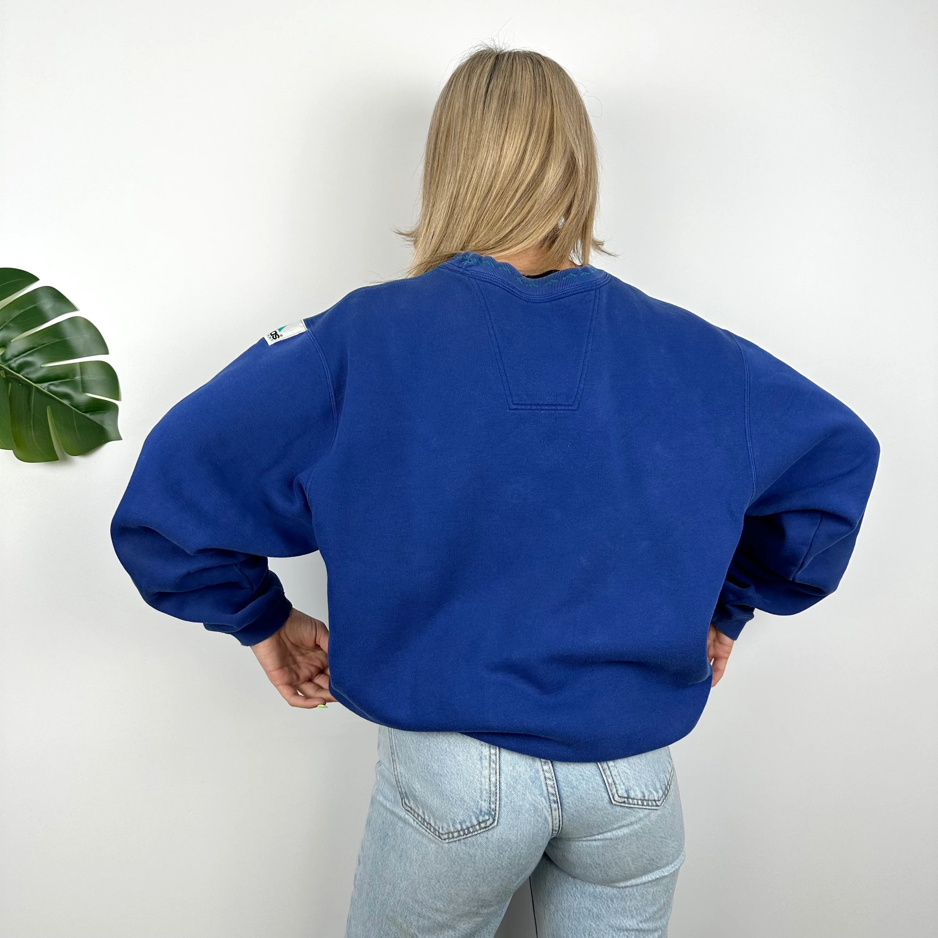 Adidas Equipment Blue Embroidered Spell Out Sweatshirt (L) - Image 8