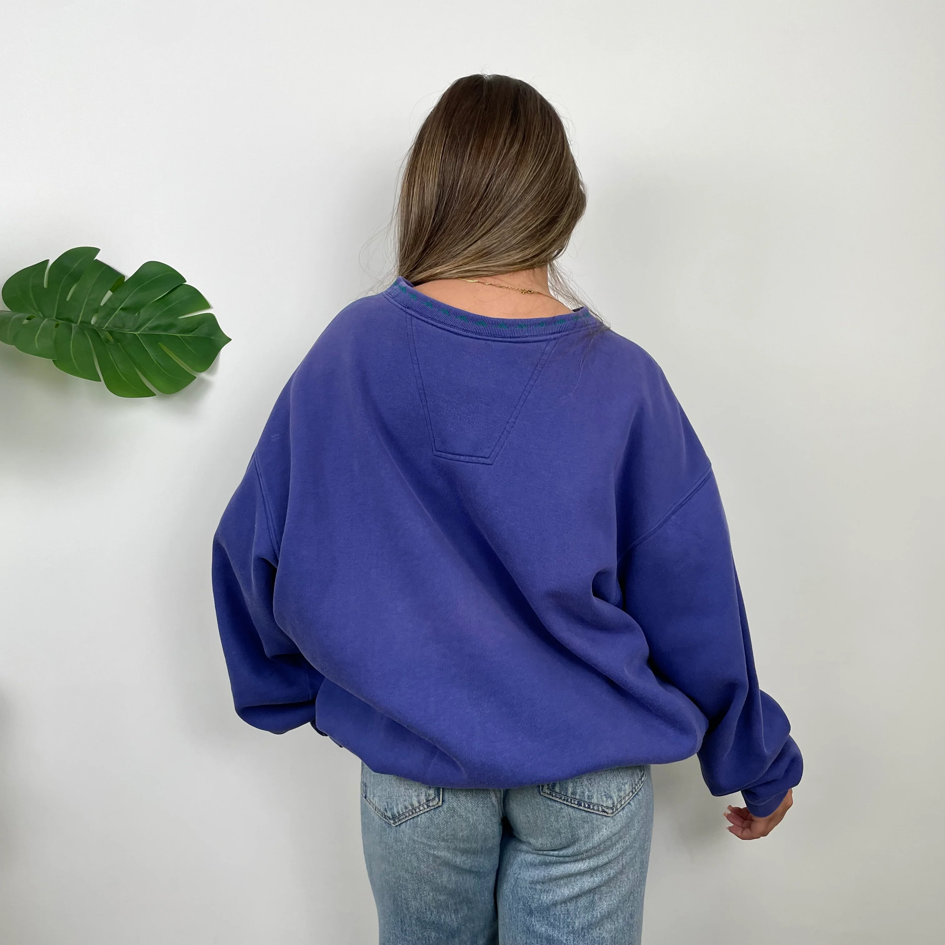 Adidas Equipment Blue Embroidered Spell Out Sweatshirt (L) - Image 6