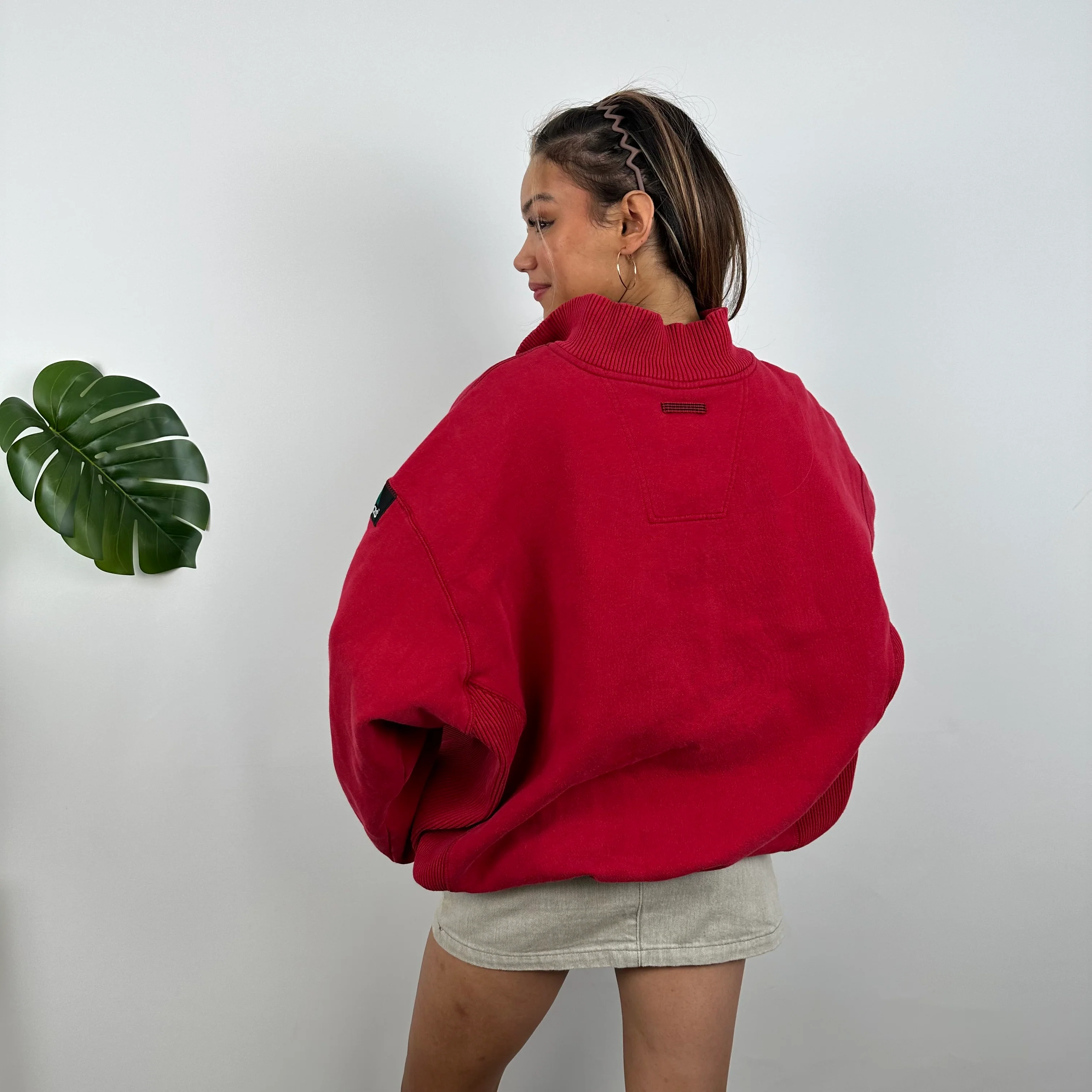 Adidas Equipment EQT RARE Red Embroidered Spell Out Quarter Zip Sweatshirt (XL) - Image 9