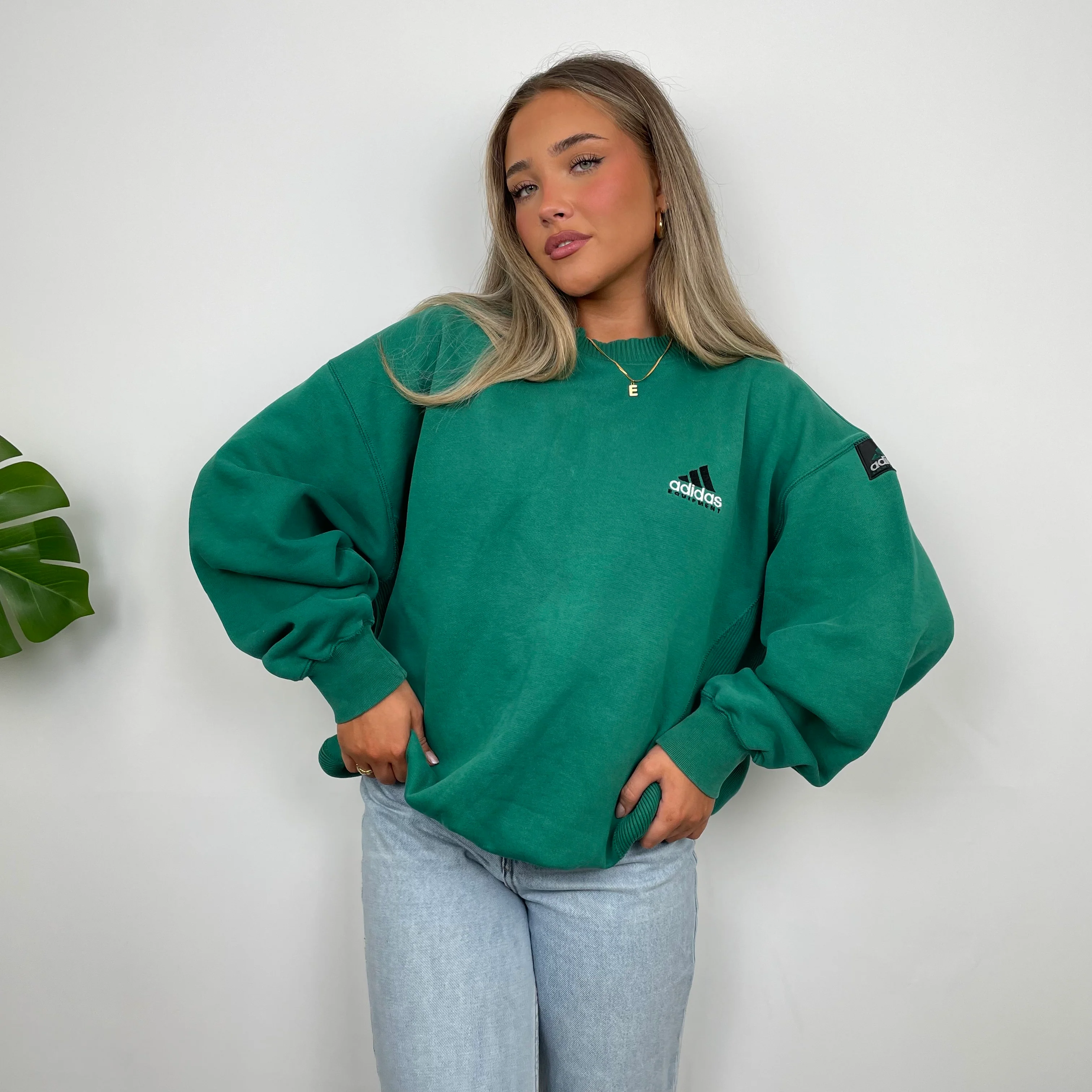 Adidas Equipment Green Embroidered Spell Out Sweatshirt (L) - Image 4