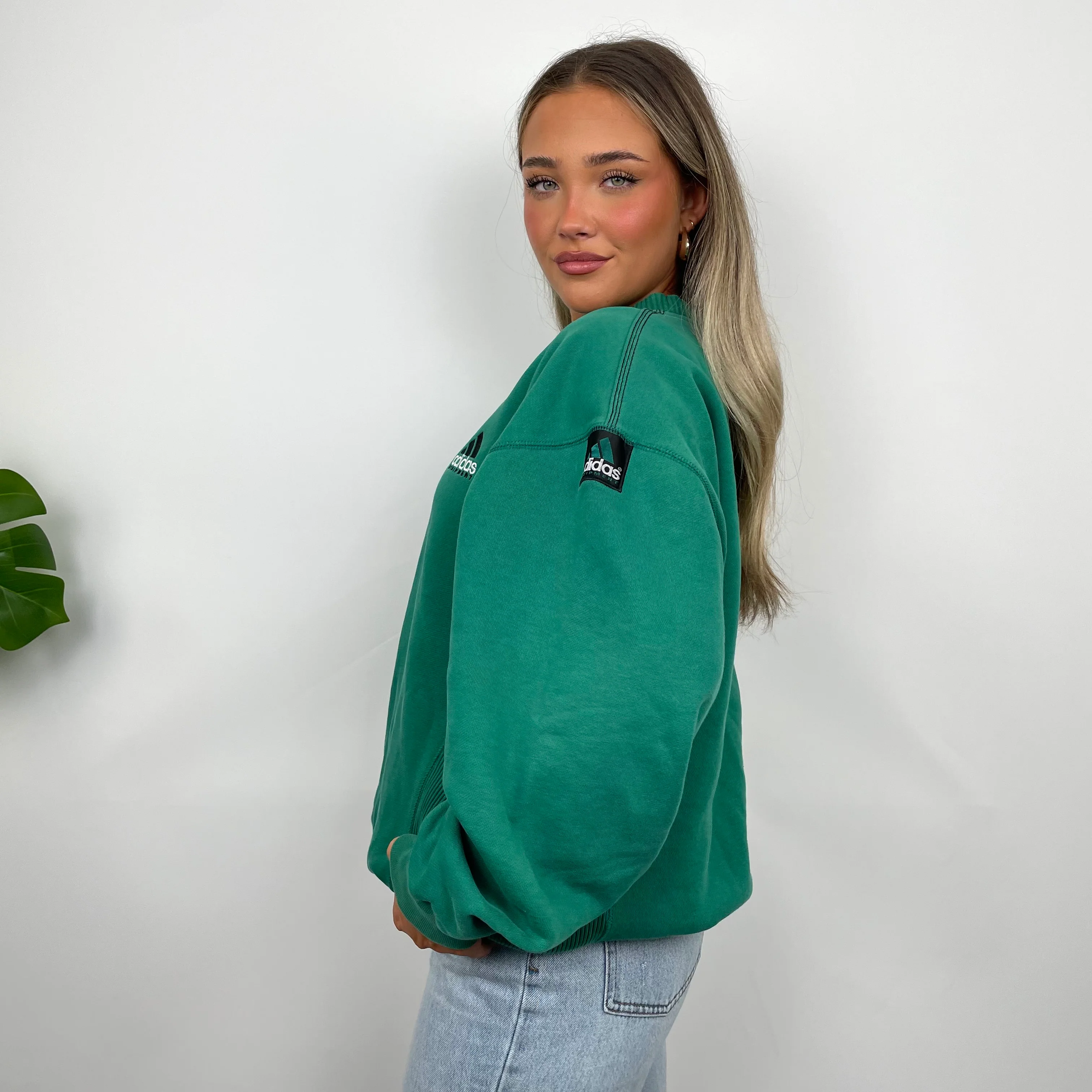 Adidas Equipment Green Embroidered Spell Out Sweatshirt (L) - Image 5