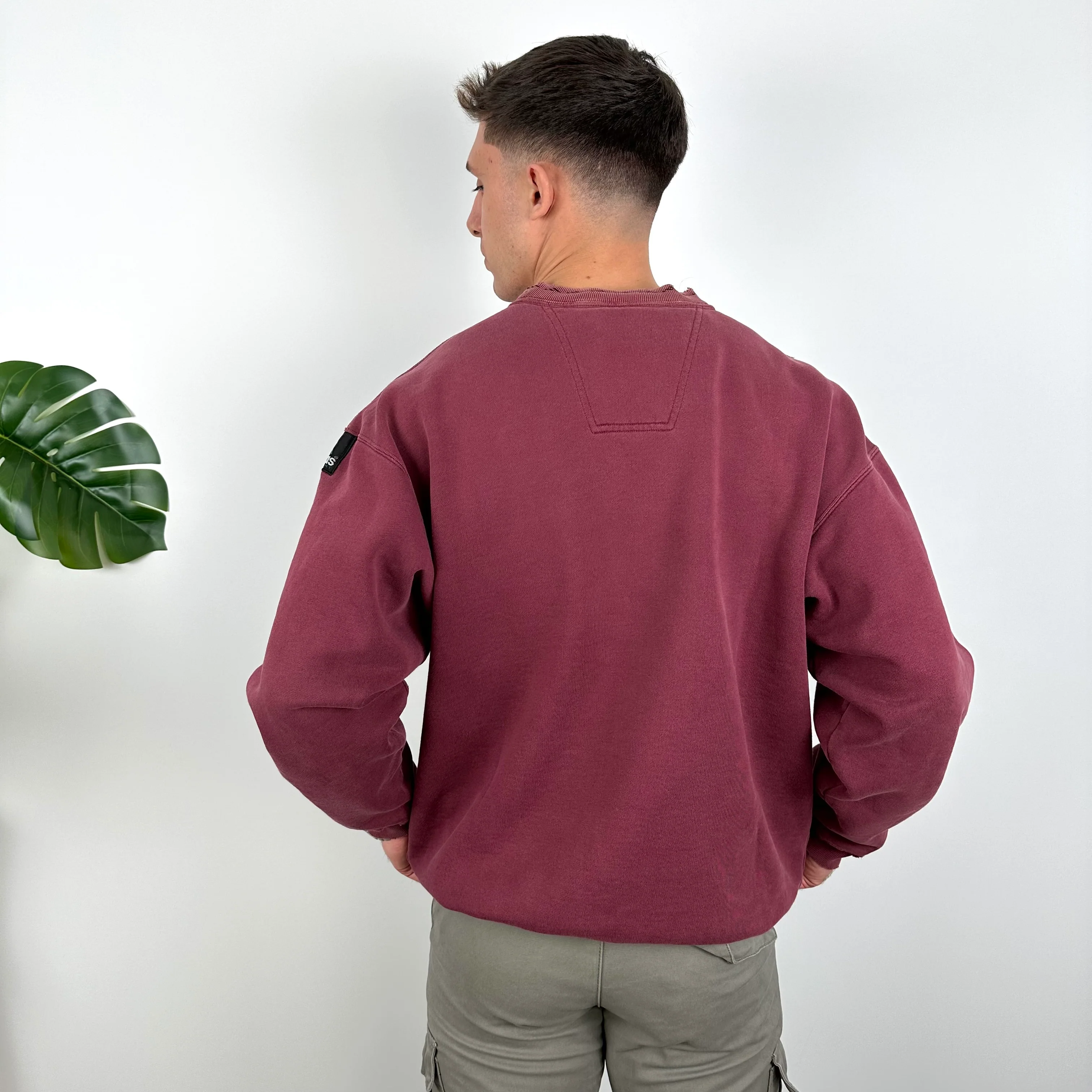Adidas Equipment Maroon Embroidered Spell Out Sweatshirt (L) - Image 6