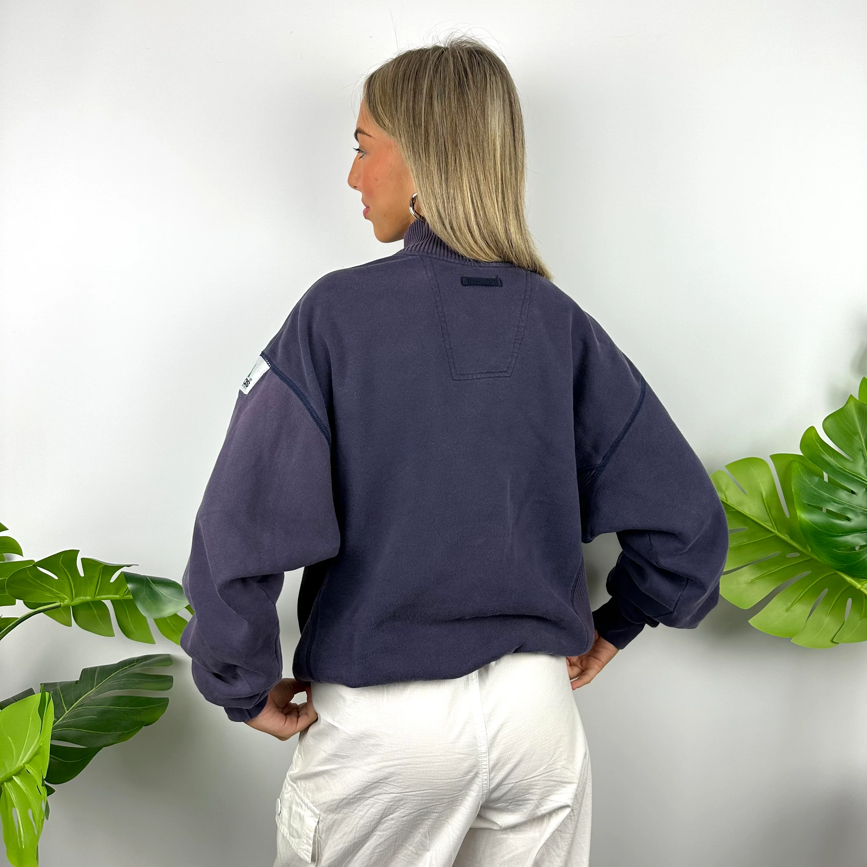 Adidas Equipment Navy Embroidered Spell Out Quarter Zip Sweatshirt (M) - Image 5