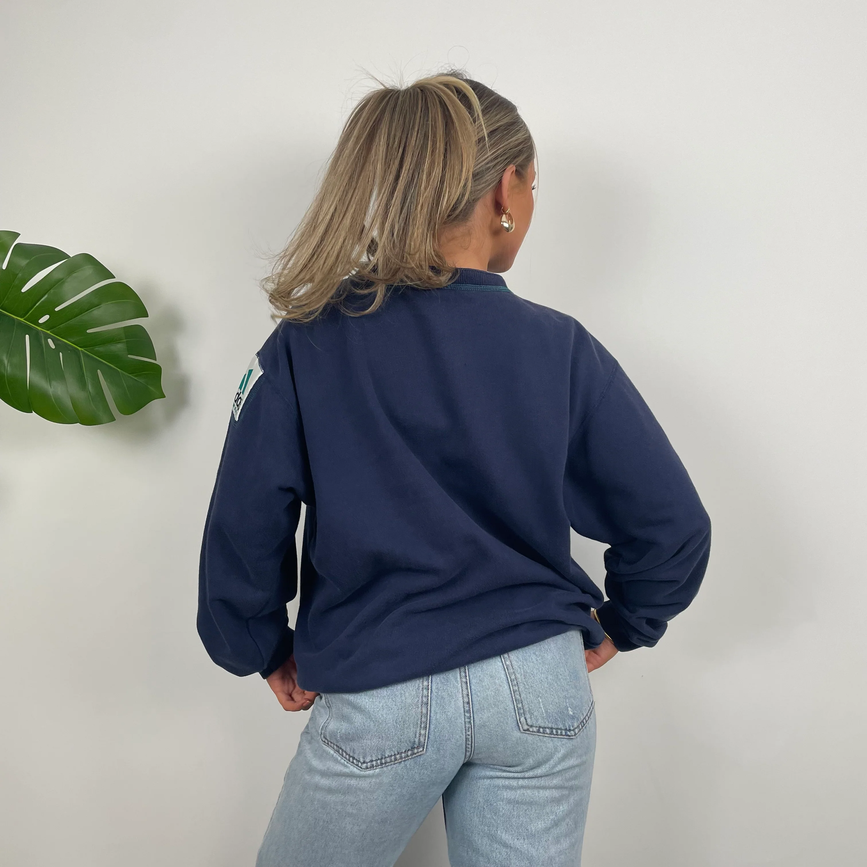 Adidas Equipment Navy Embroidered Spell Out Sweatshirt (M) - Image 4