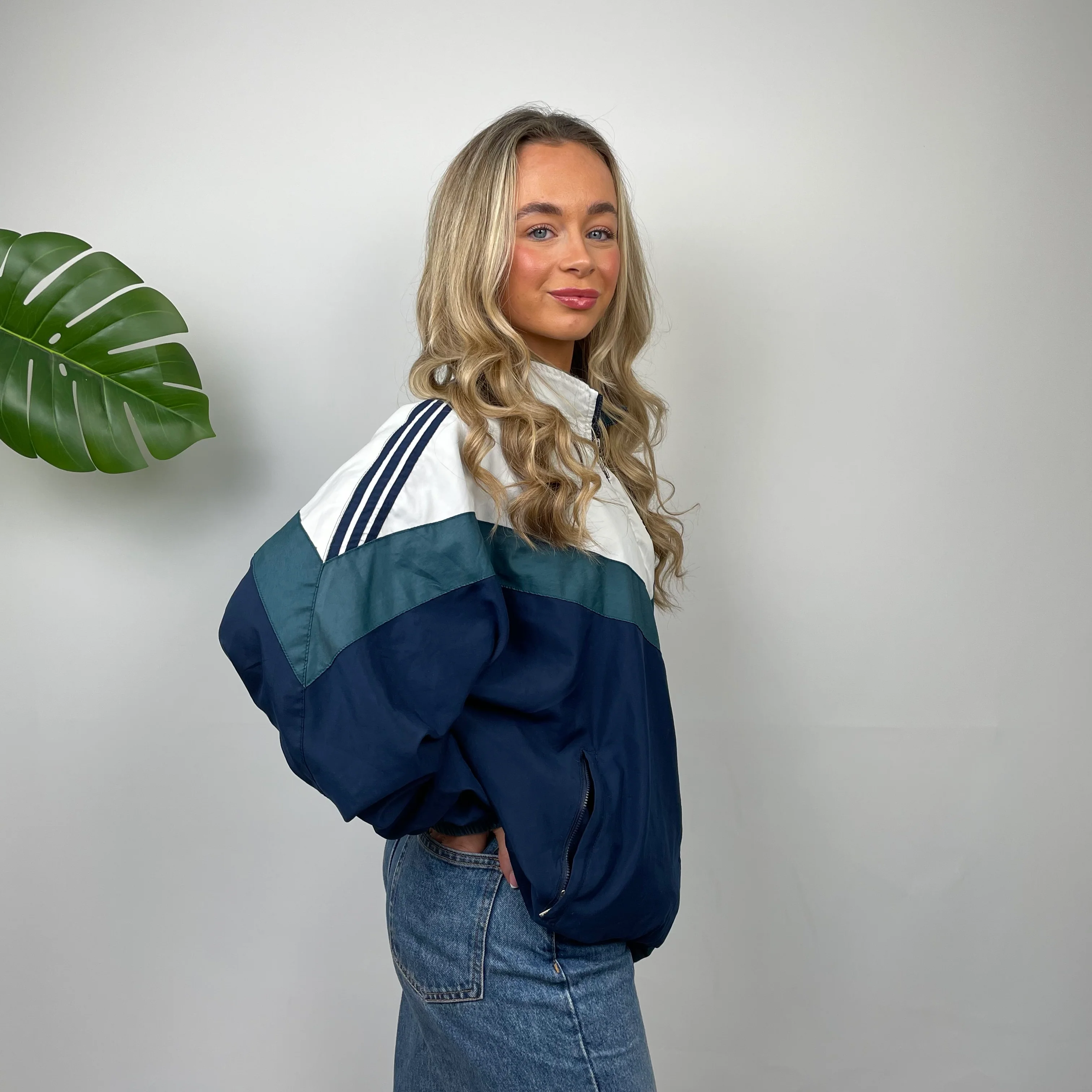 Adidas Equipment Navy Embroidered Spell Out windbreaker Jacket (L) - Image 8