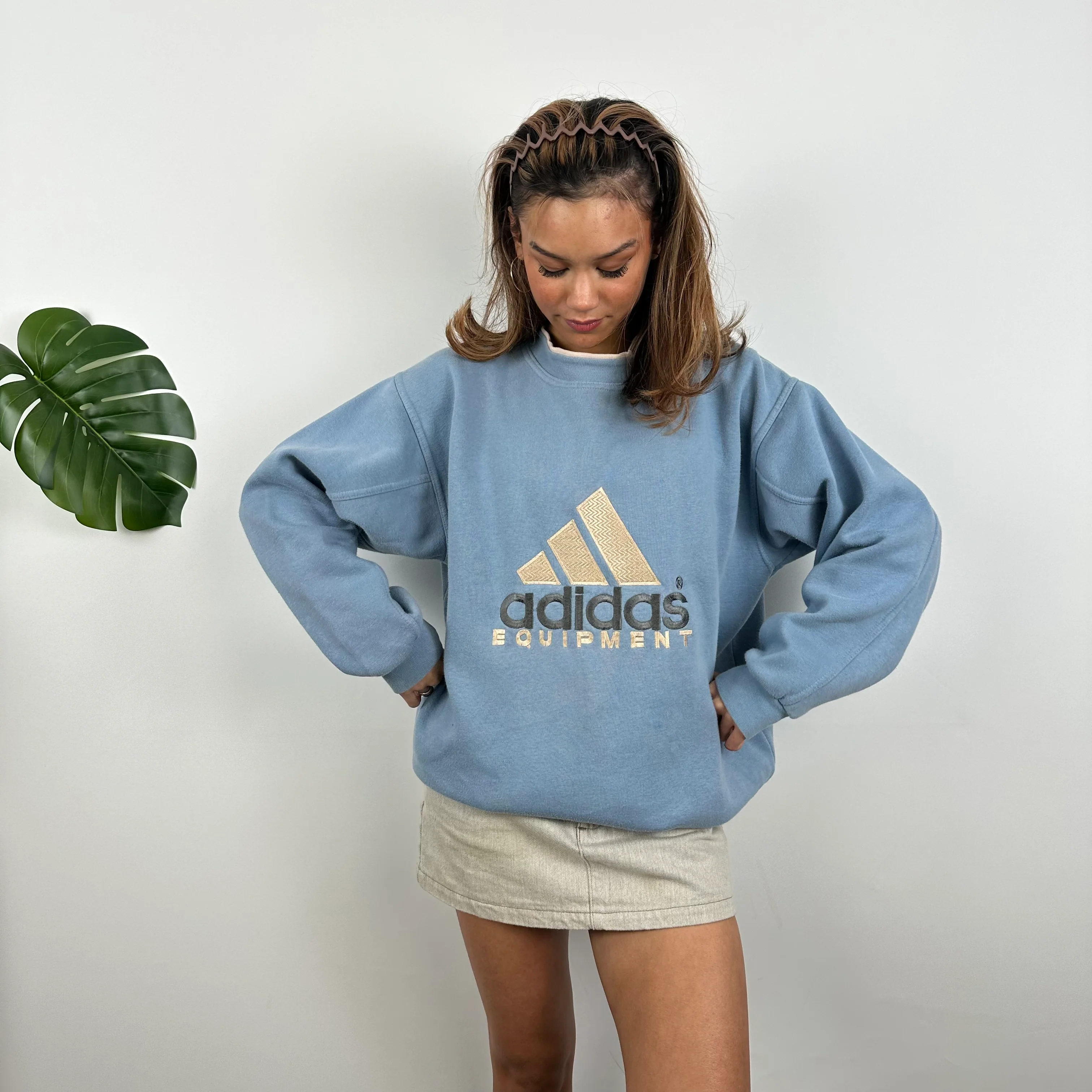 Adidas Equipment RARE Baby Blue Embroidered Spell Out Sweatshirt (L) - Image 9
