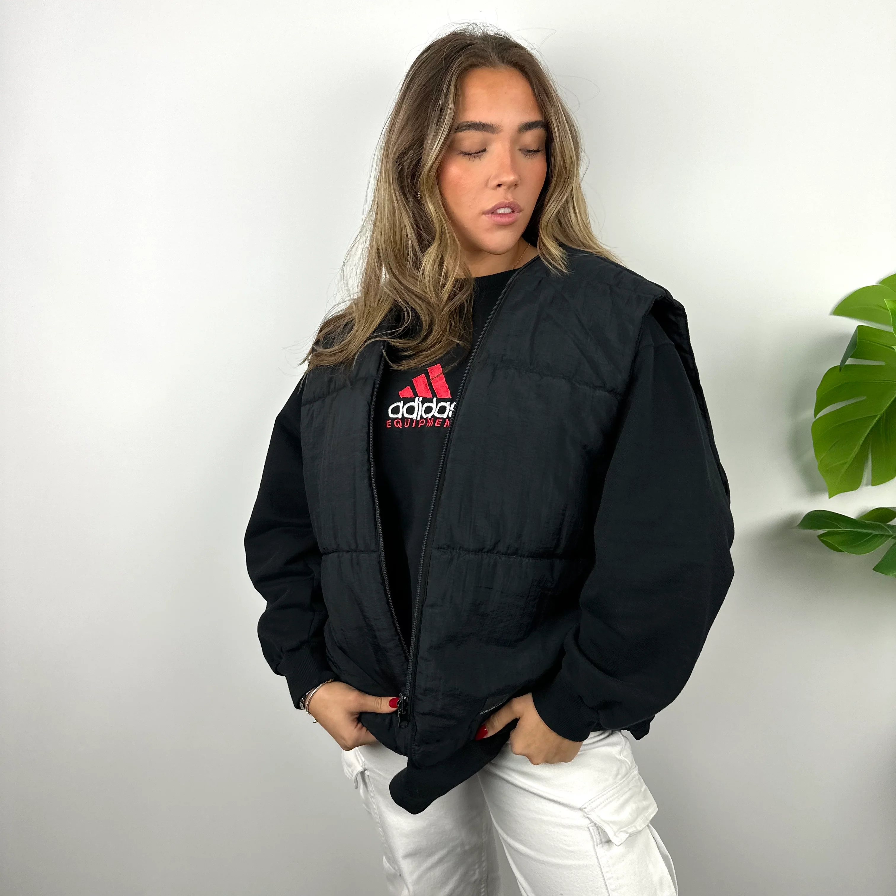 Adidas Equipment RARE Black Embroidered Spell Out Gilet (L) - Image 5