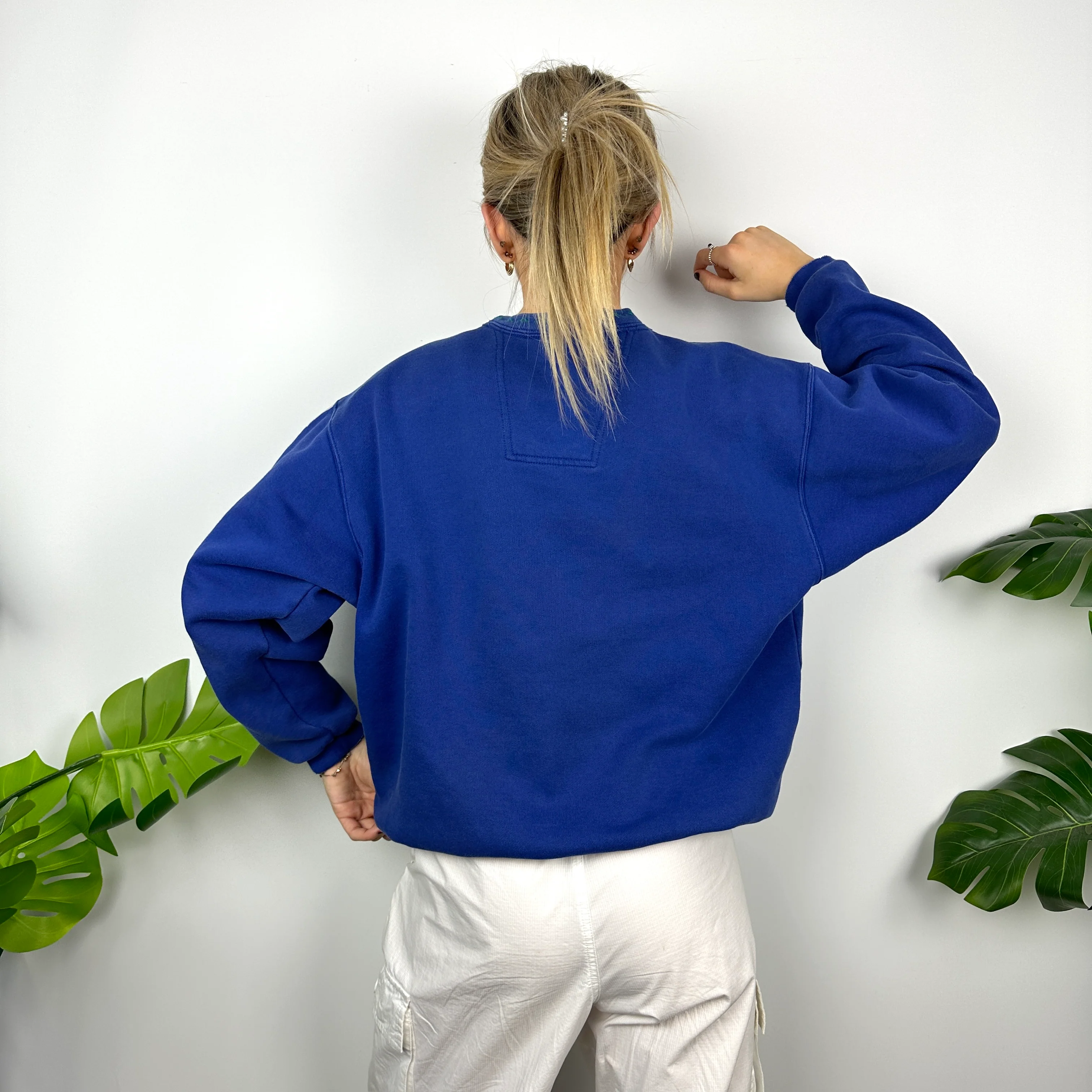 Adidas Equipment RARE Blue Embroidered Spell Out Sweatshirt (M) - Image 4