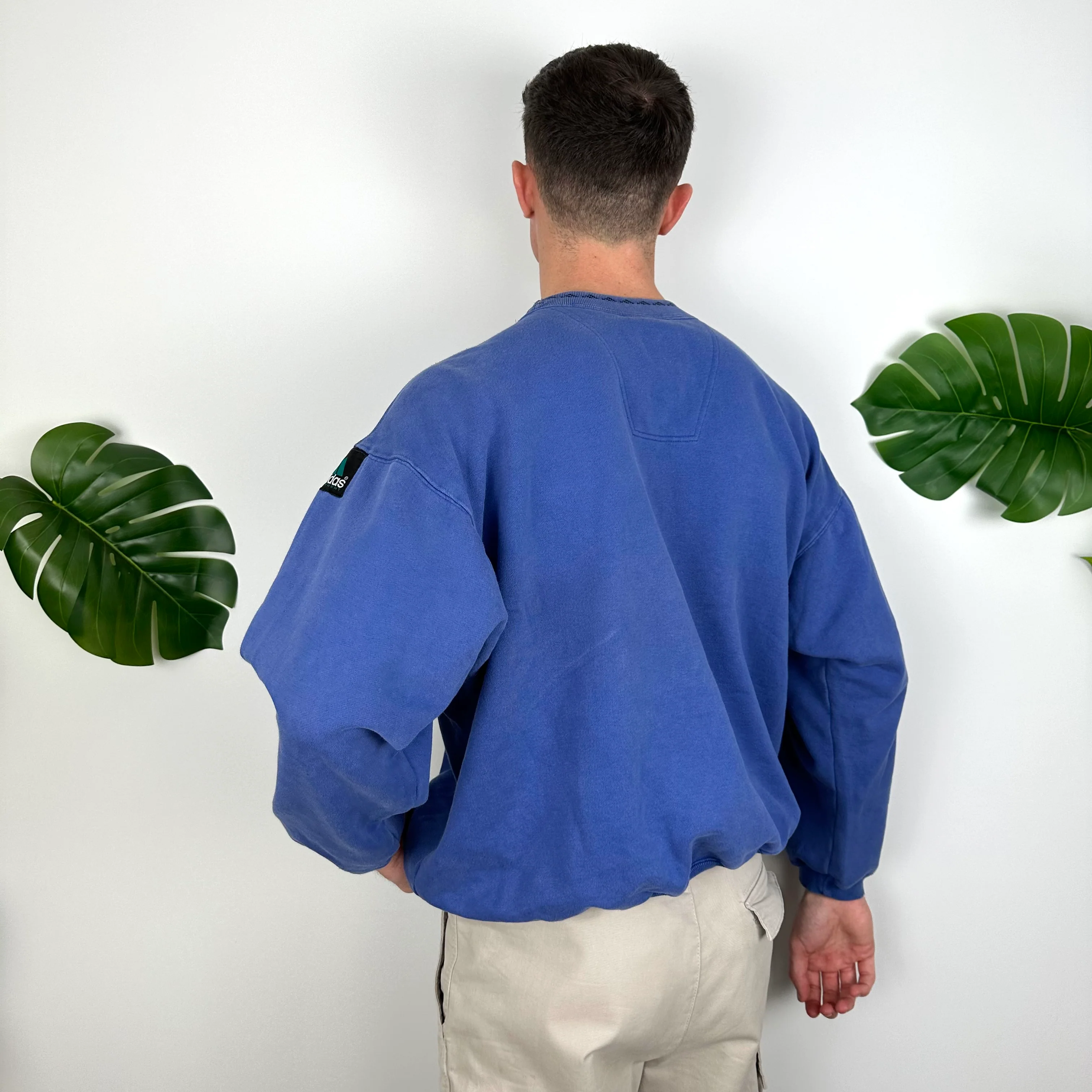 Adidas Equipment RARE Blue Embroidered Spell Out Sweatshirt (L) - Image 8