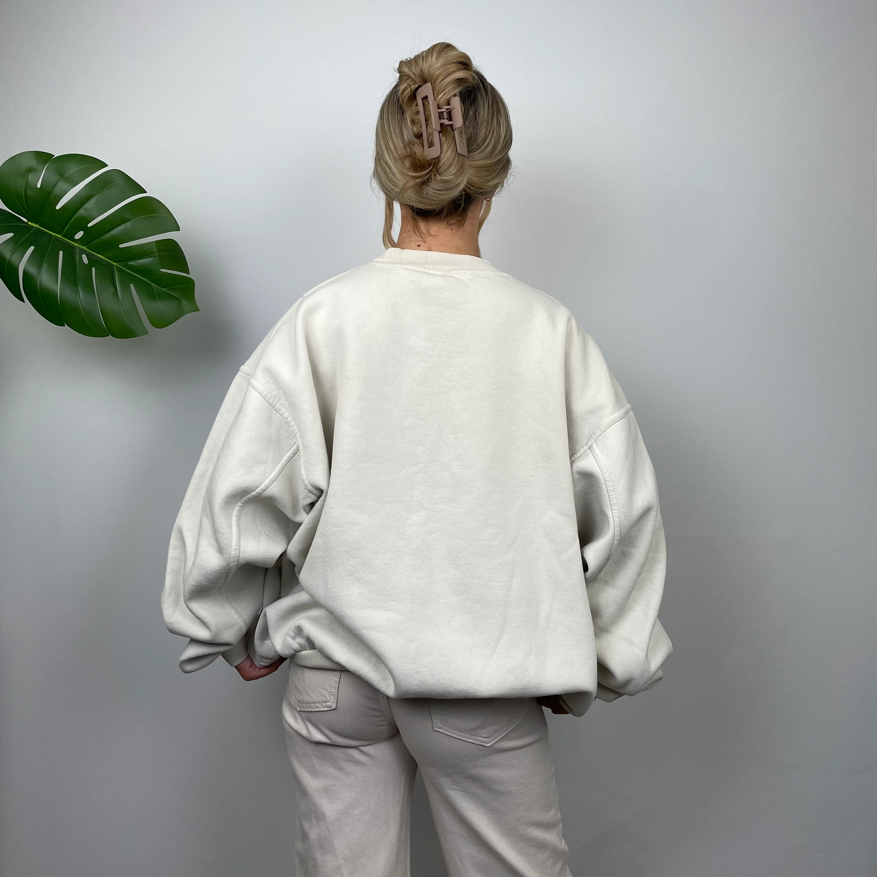Adidas Equipment RARE Cream Embroidered Spell Out Sweatshirt (M) - Image 8