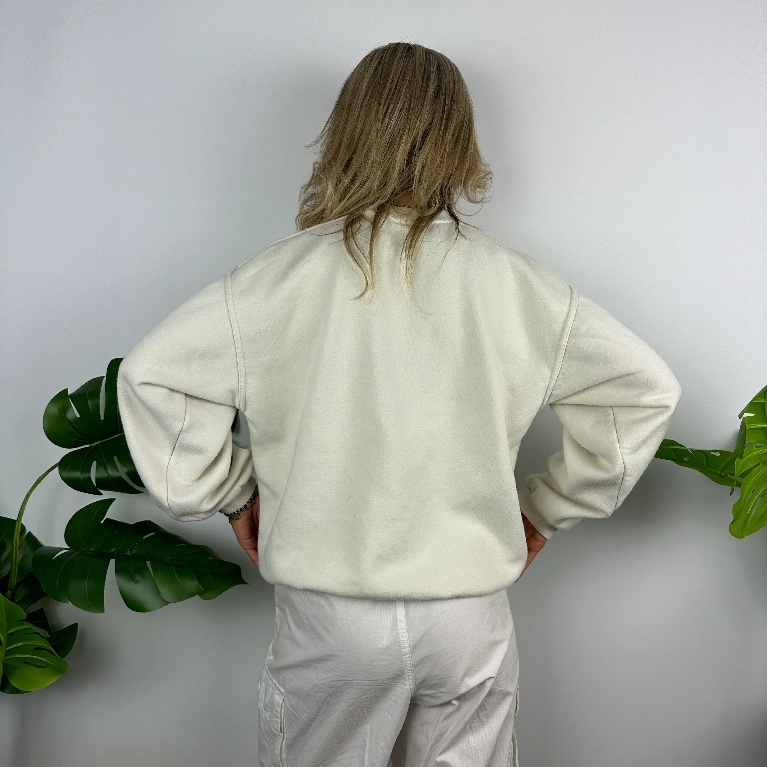 Adidas Equipment RARE Cream Embroidered Spell Out Sweatshirt (M) - Image 5